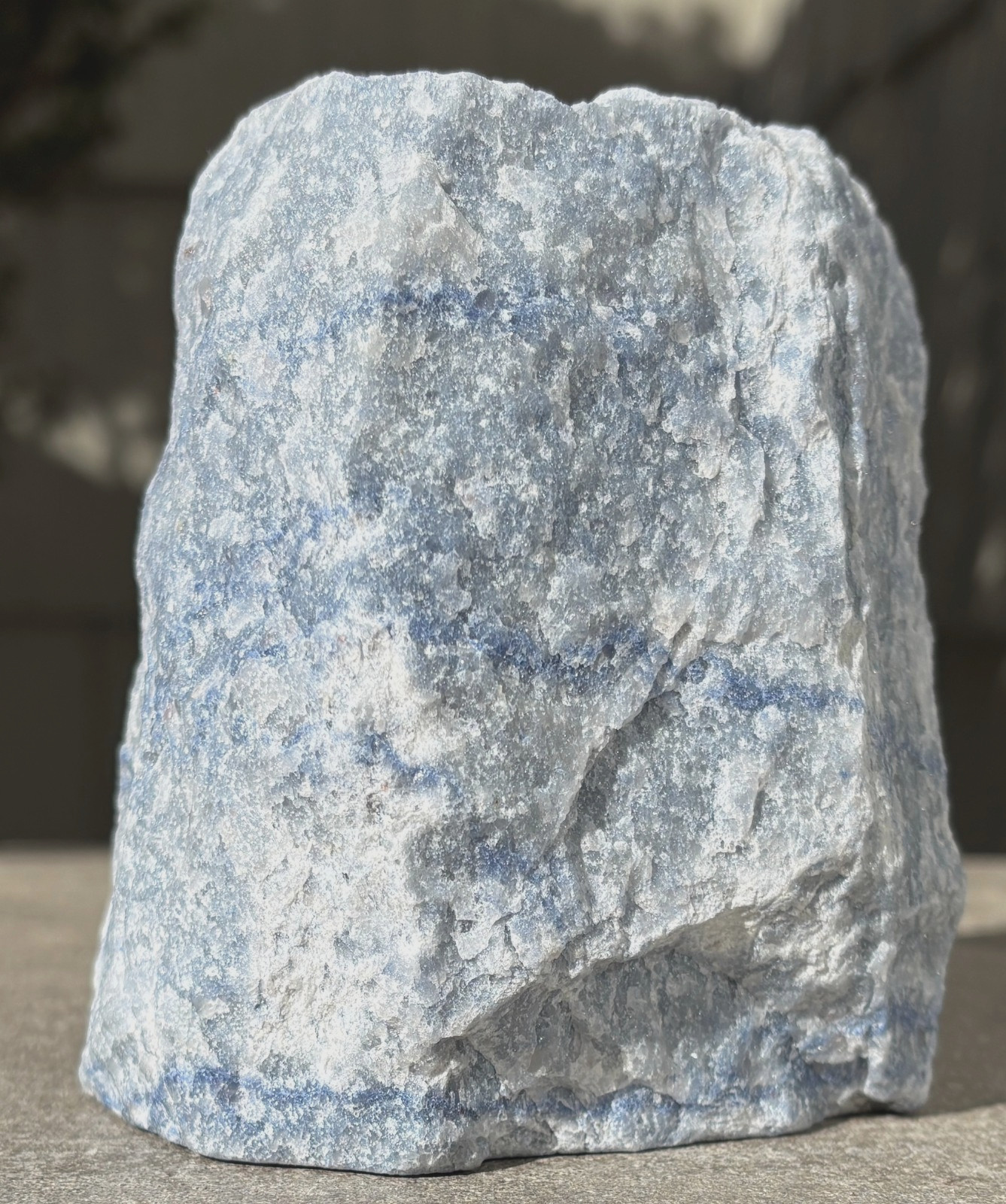 USA SALE 2.65LB BLUE QUARTZ VASE CONTAINER 4″x3.8″x3″ AVENTURINE PLANTER HOLDER