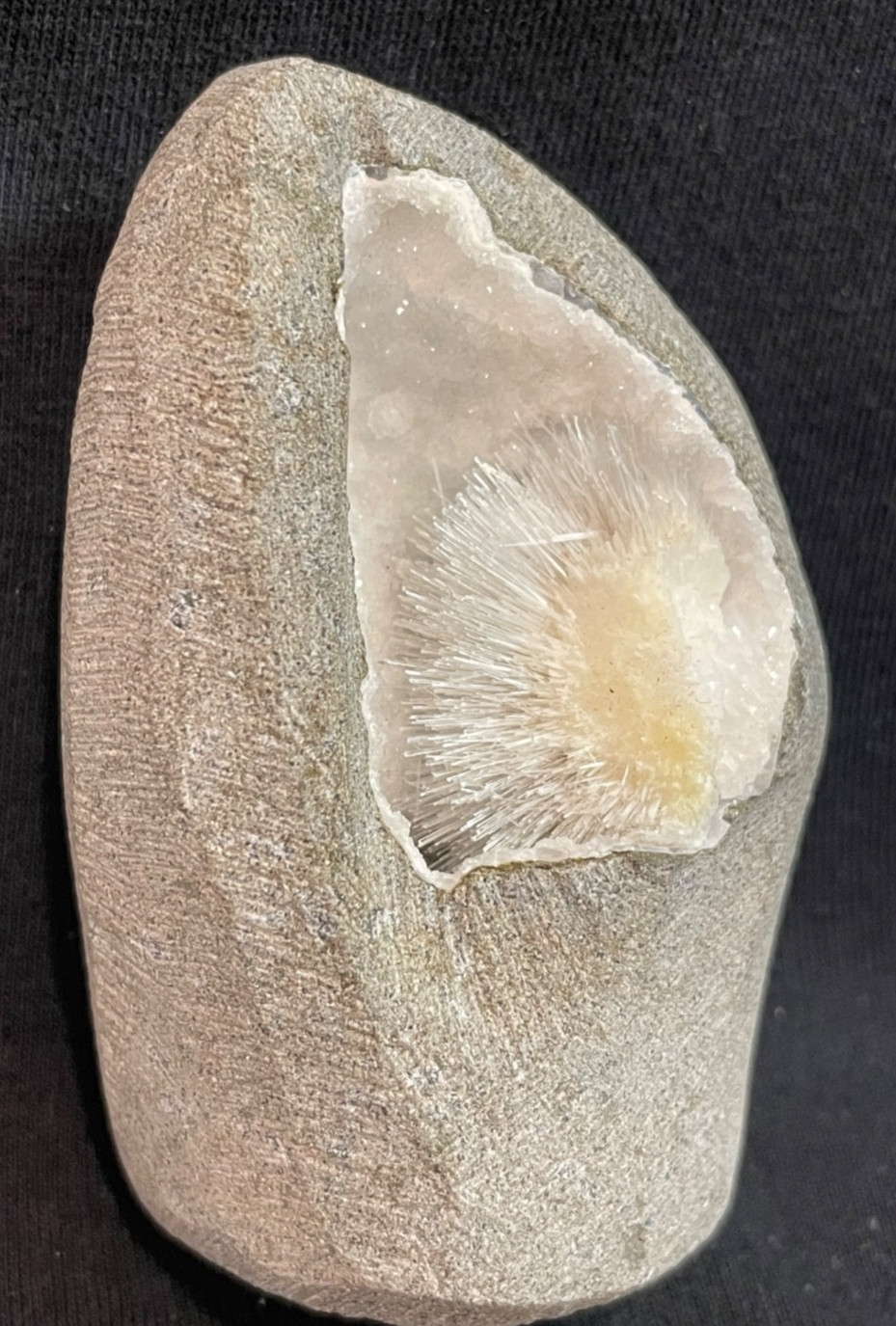 Stunning scolecite geode in awesome spray in natural formation specimen
