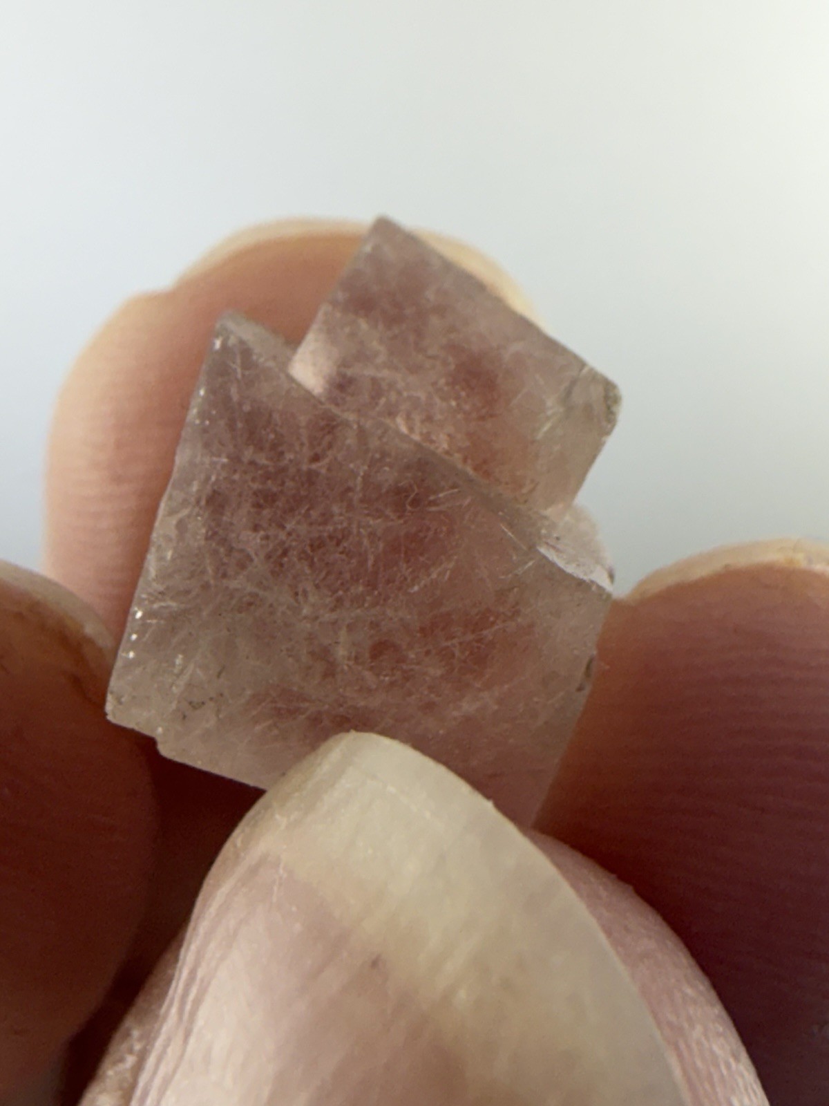 Pink Octahedral Fluorite With Side Rider, From Inner Mongolia, China