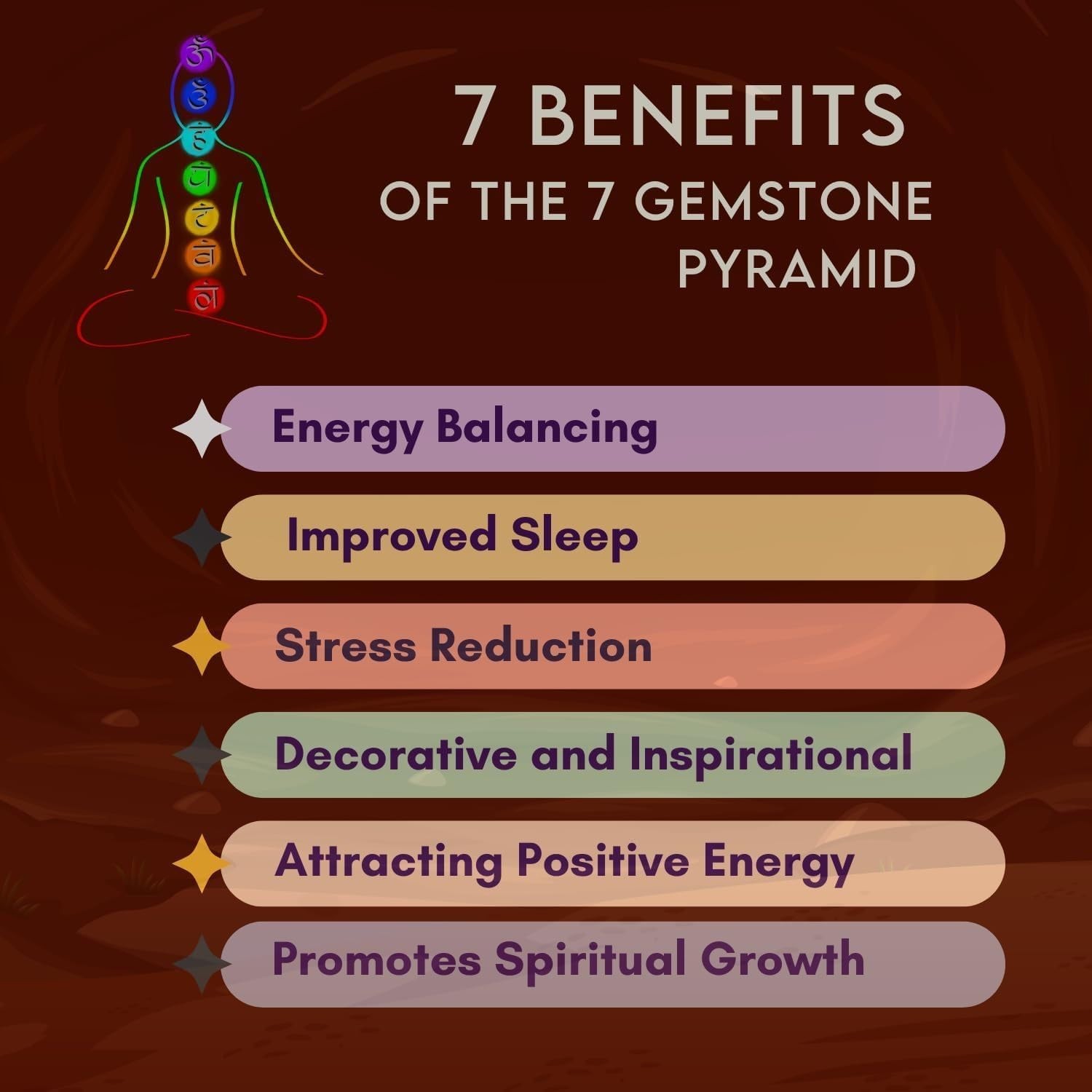 7 Chakra Crystals Tree of Life Energy Healing Stones, Birthday Gifts – 10 PCS