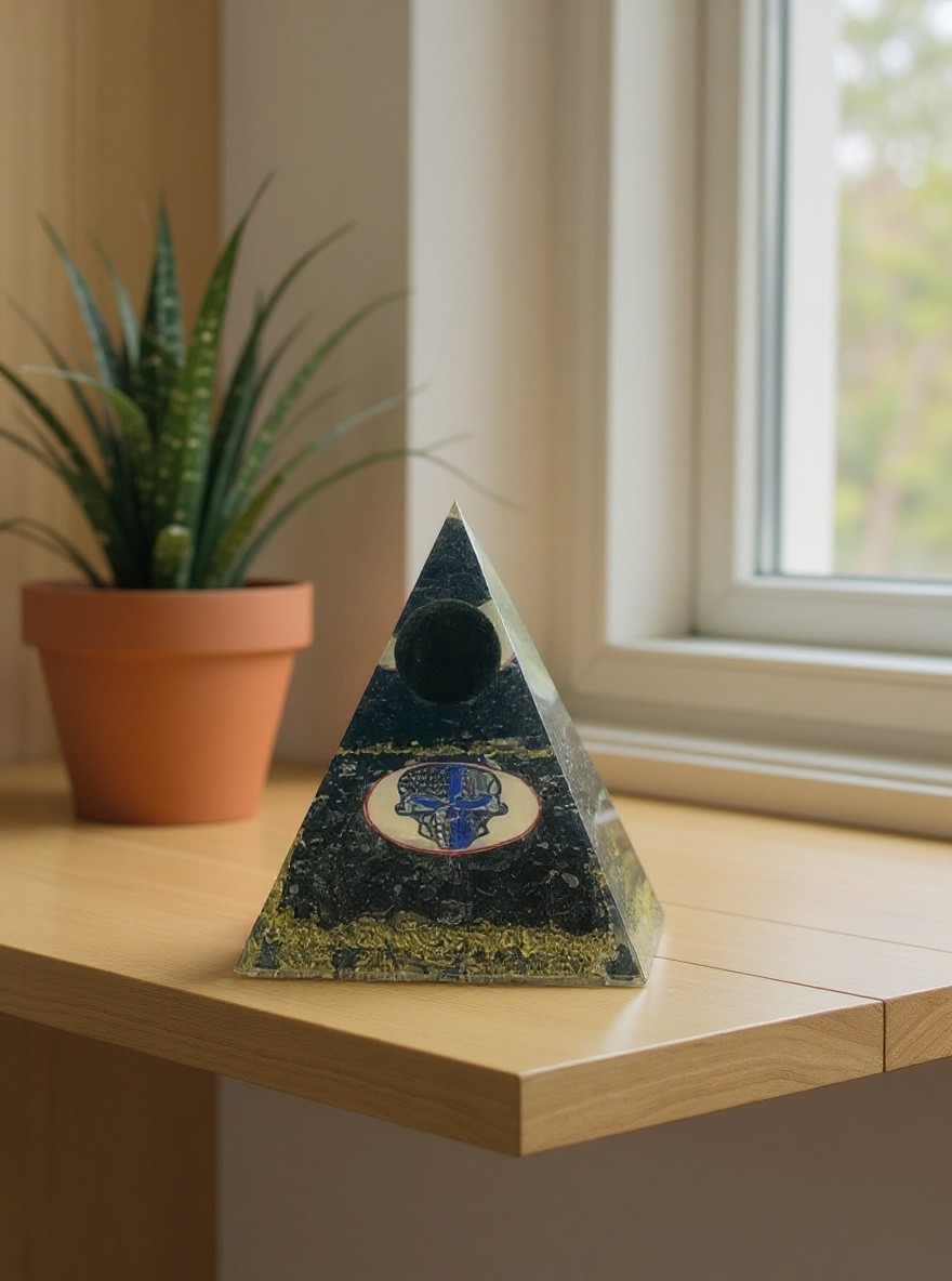 Handmade Black Tourmaline Orgone Pyramid EMF Blocker Crystal Energy Generator