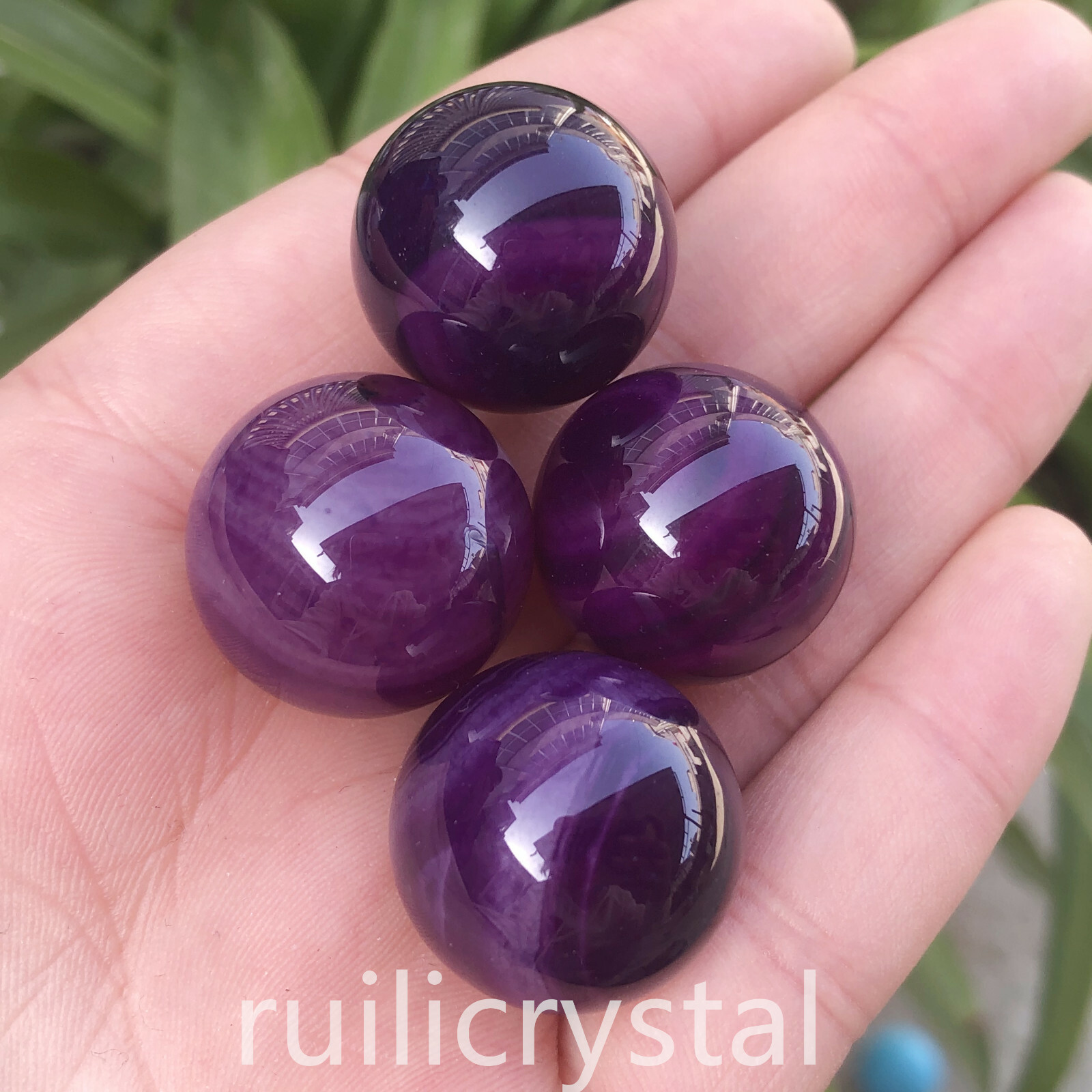 7pcs Natural Purple agate Quartz Sphere Crystal Ball Reiki Healing 20mm