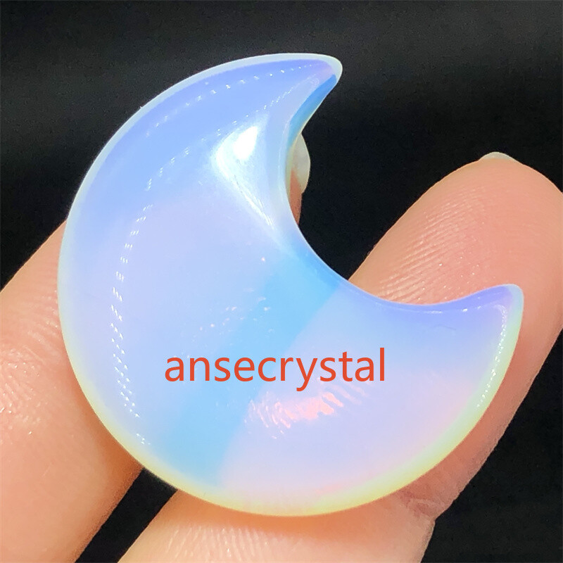 5pcs Opalite Moon Quartz Crystal 1” Carved Pendant Reiki Healing Figurines