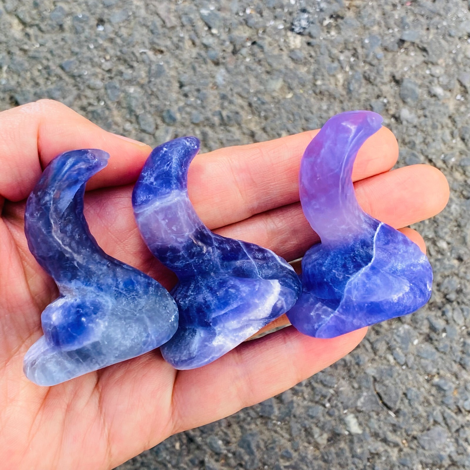 2″ Natural fluorite Quartz snake skull hand carved crystal reiki healing 1PC
