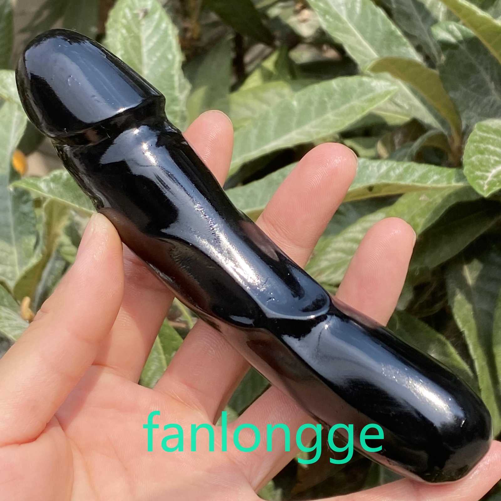 6in Natural Obsidian Male Penis Quartz Crystal Skull Massager scrub Gem 1PC