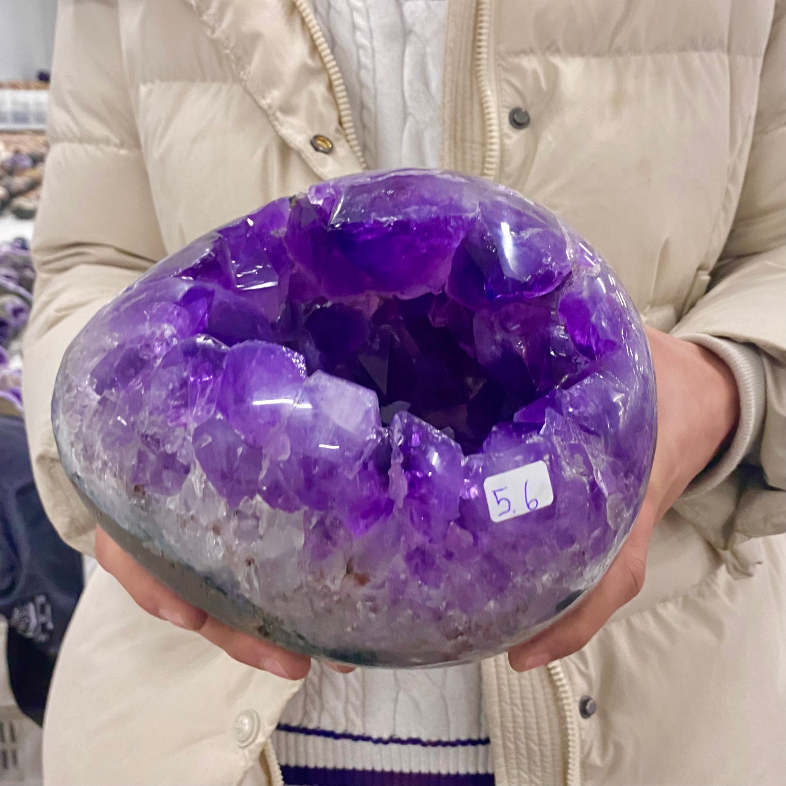 12.34LB Natural Amethyst geode quartz cluster crystal specimen energy healing