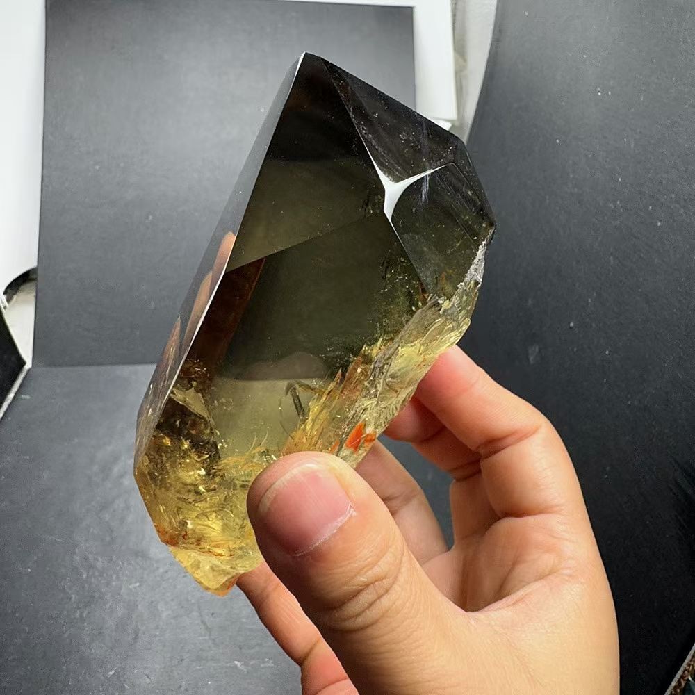 1.48LB Natural Citrine Quartz Carved Freeform Energy Crystal Reiki Heal Decor