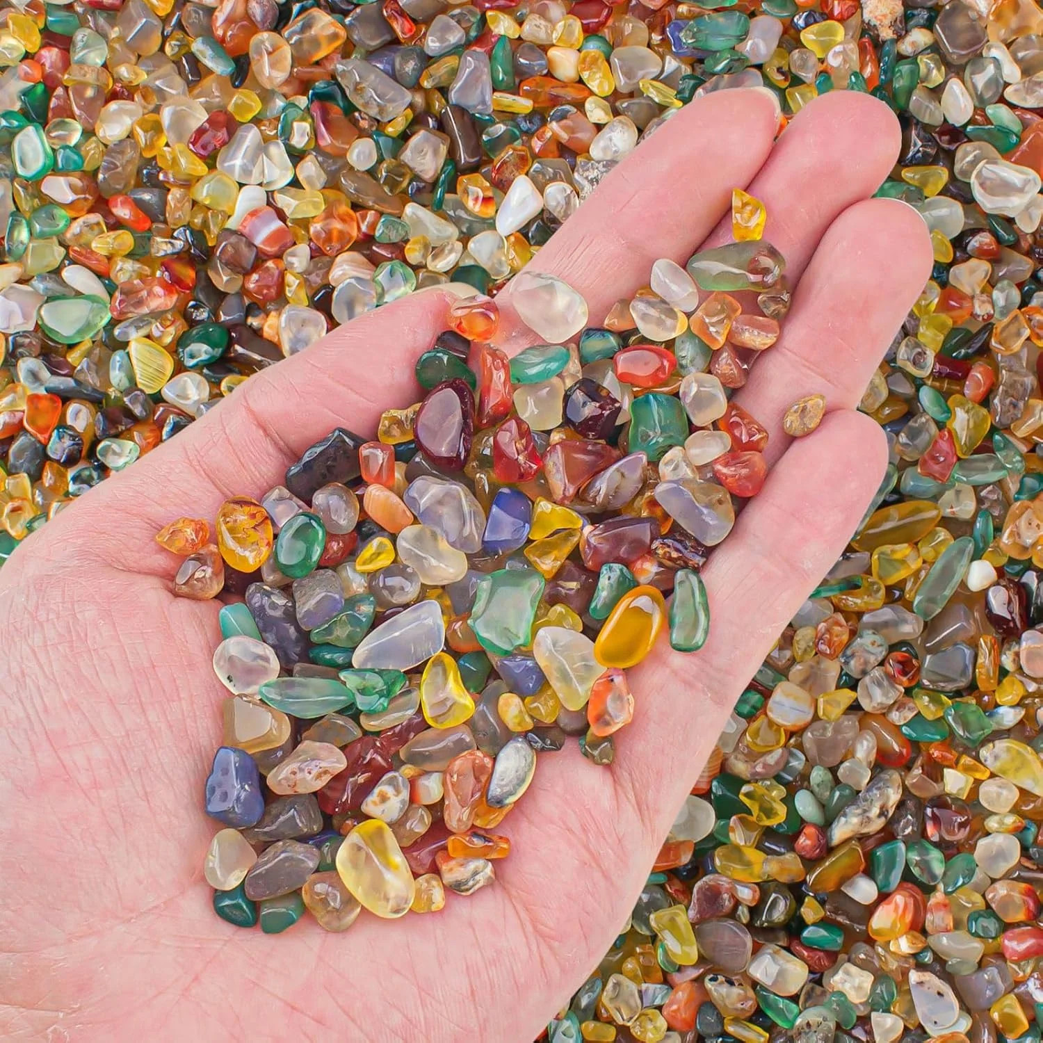 Colorful Agate Crushed Stone Crystal Chips Bulk Irregular Shaped Aquarium Decor