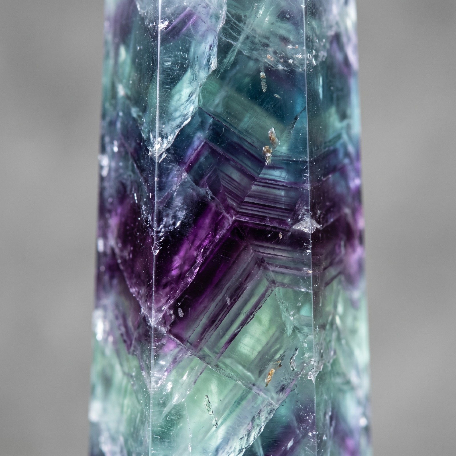 Natural Rainbow Fluorite Crystal Tower Point Healing Obelisk Mineral Specimen