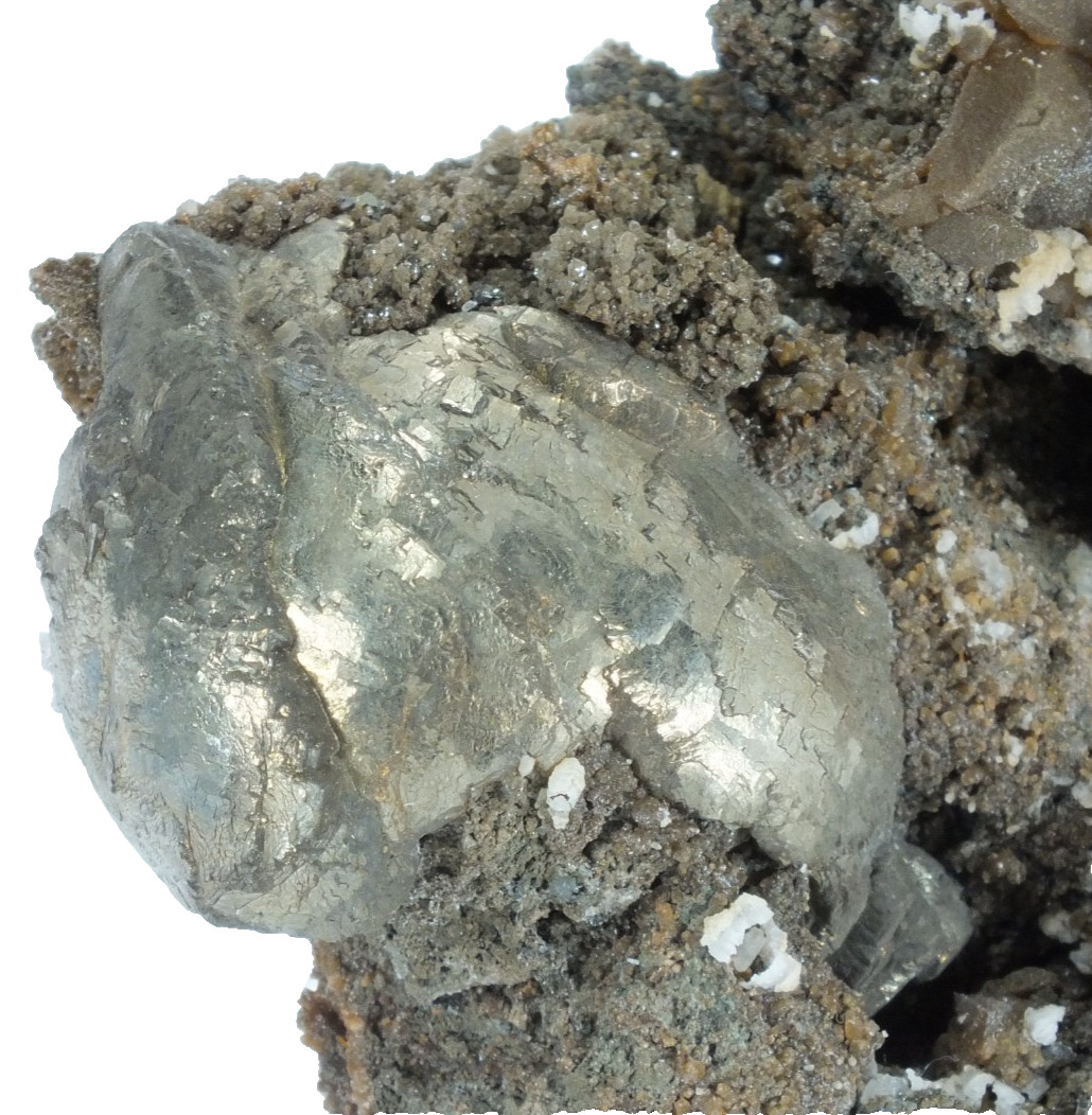 Pyrite with Calcite Crystals Zinc Corp Mine Broken Hill NSW Australia (EA11026)
