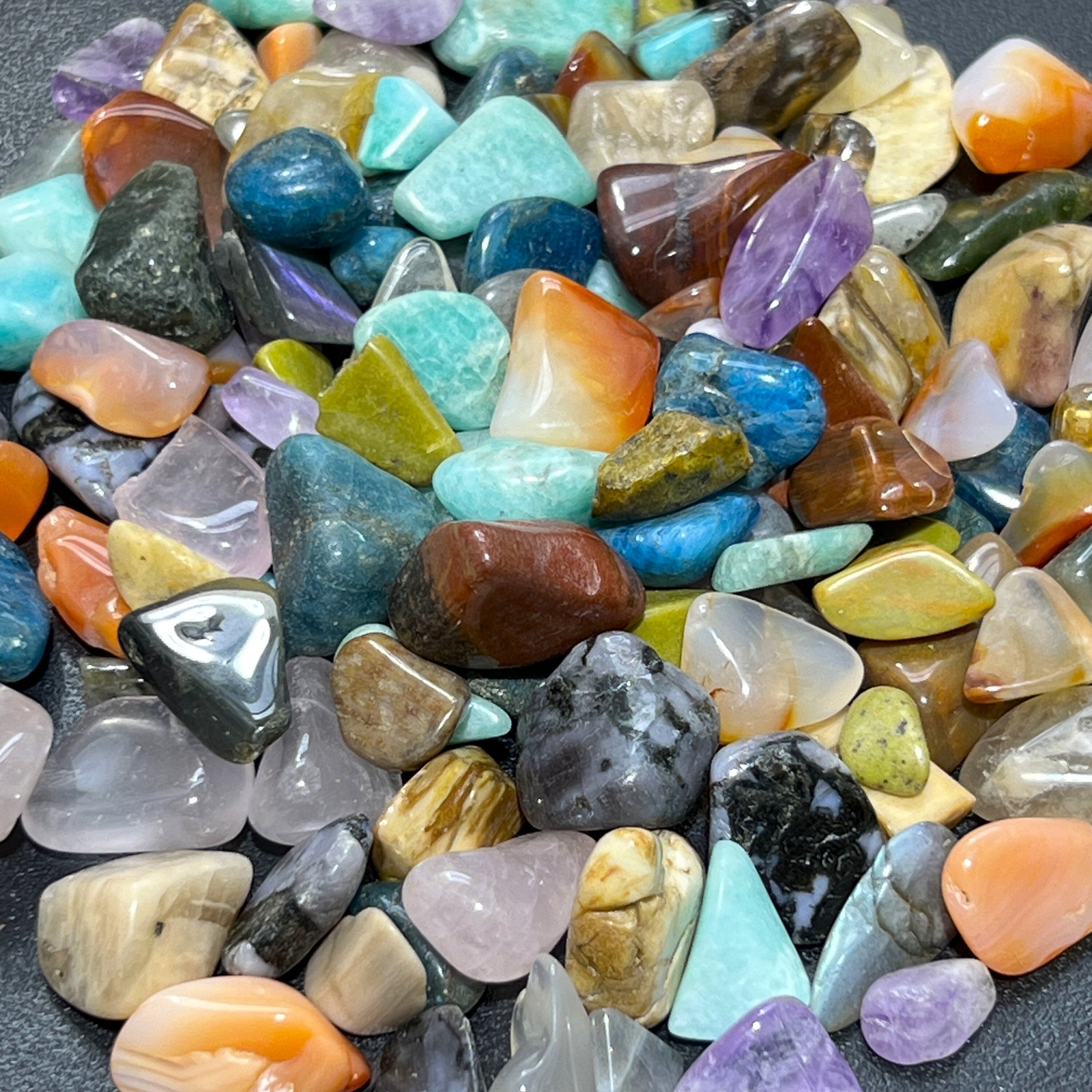 Madagascar Small Tumbled Stone Mix (By The Ounce Or Pound) Apatite Quartz