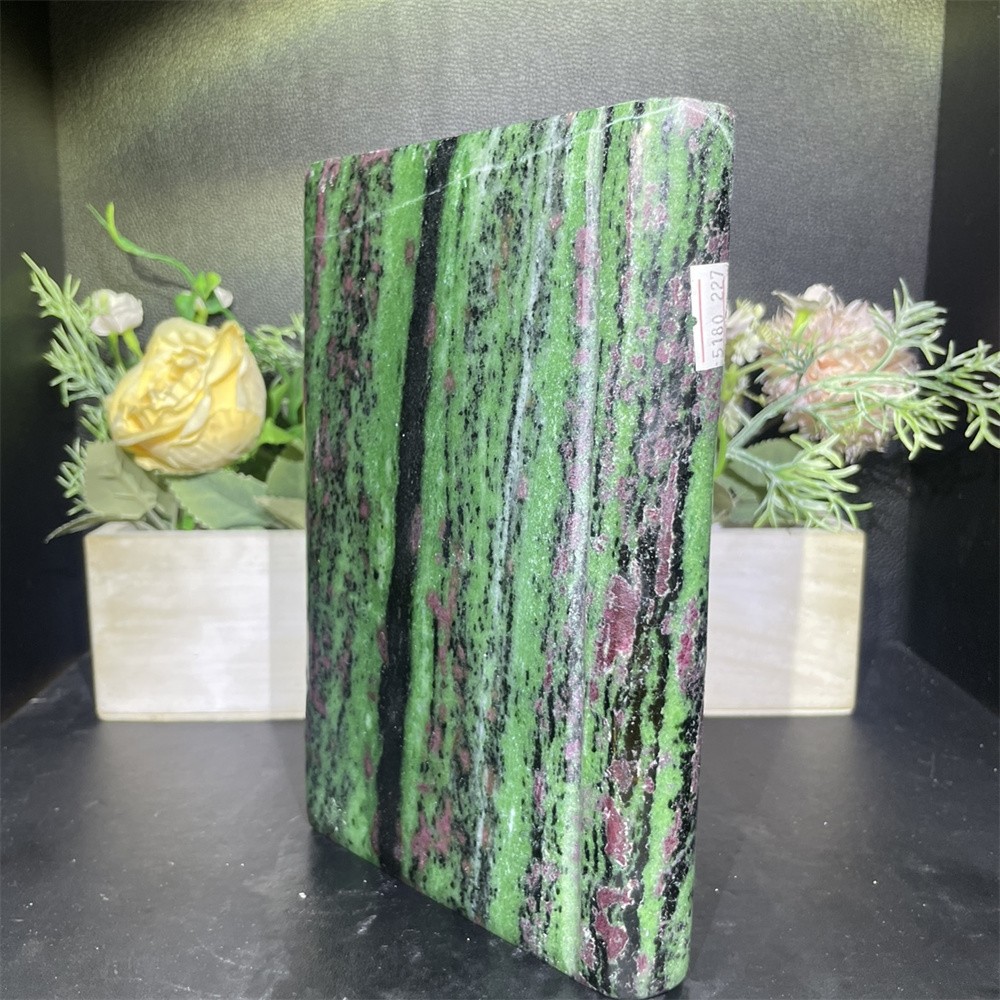 5.3LB 7.8″ Natural Ruby In Zoisite Book Carved Crystal Quartz Healing Decor Gift