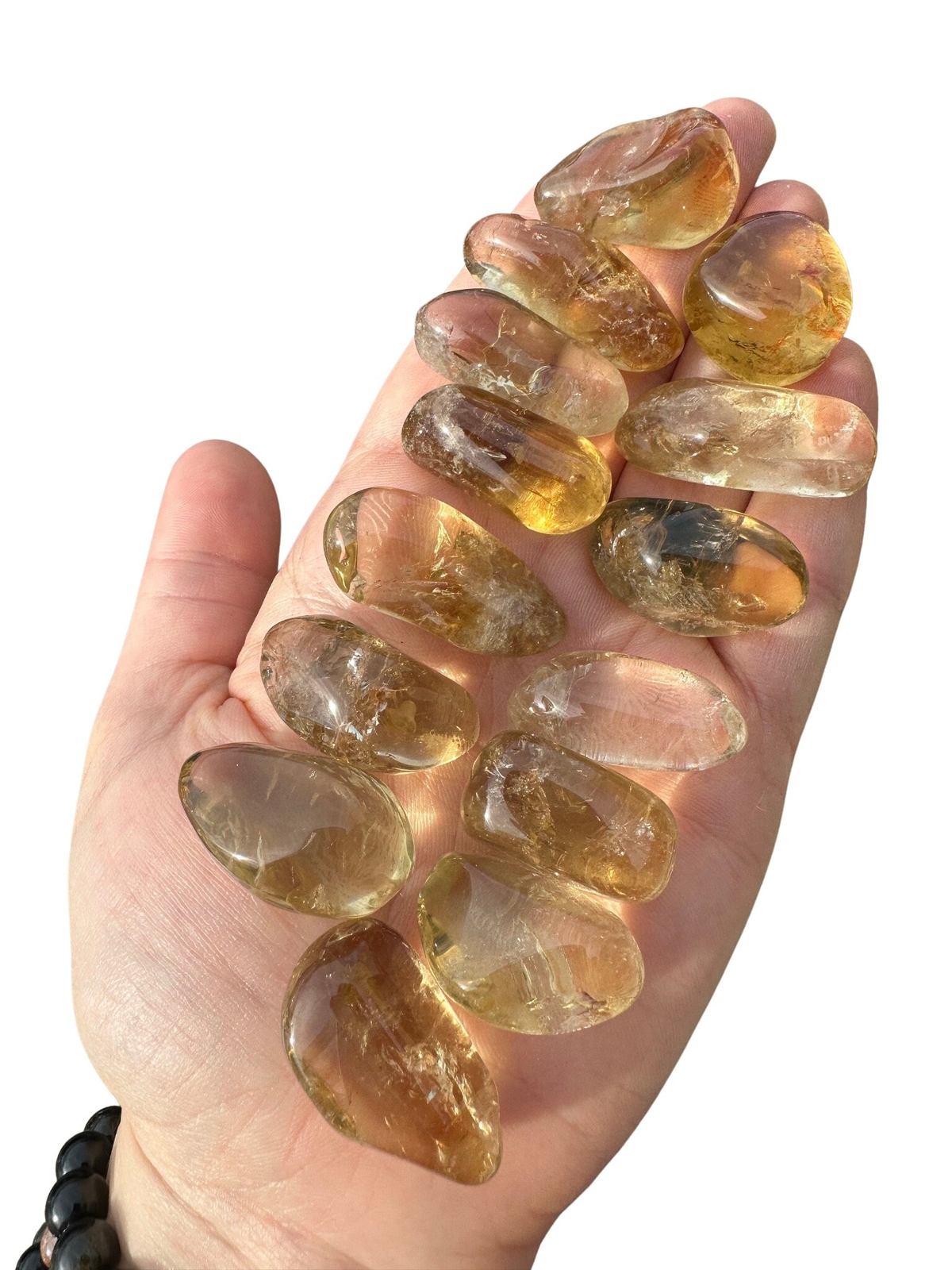 Natural Citrine Crystal Light (Grade AB) Natural Citrine Tumbled Stone, Zambia