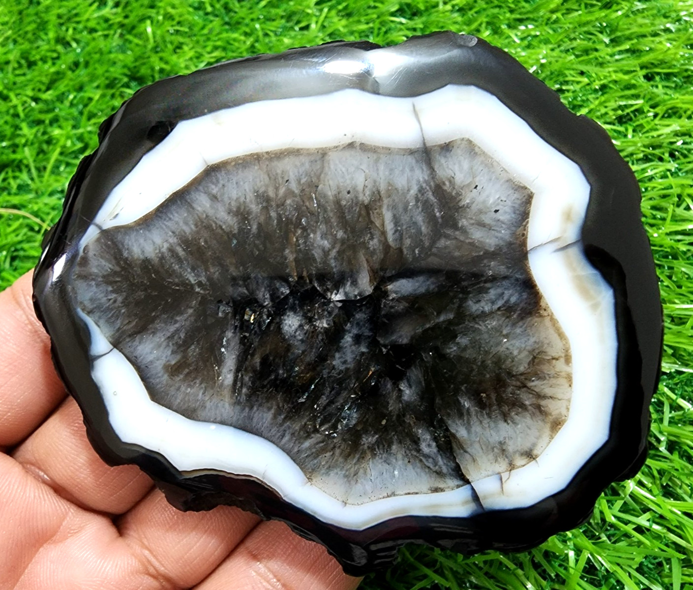 Large 613ct Slice Agate Slab Crystal Polished Druzy Gemstone Jewelry Making