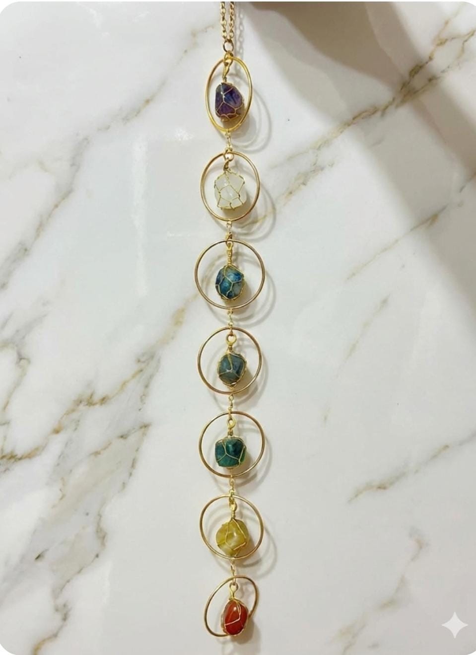 Wall Hanger 7 Chakra Agate – Decoration/Gifting/Gemstone Wall Hanging/Healing