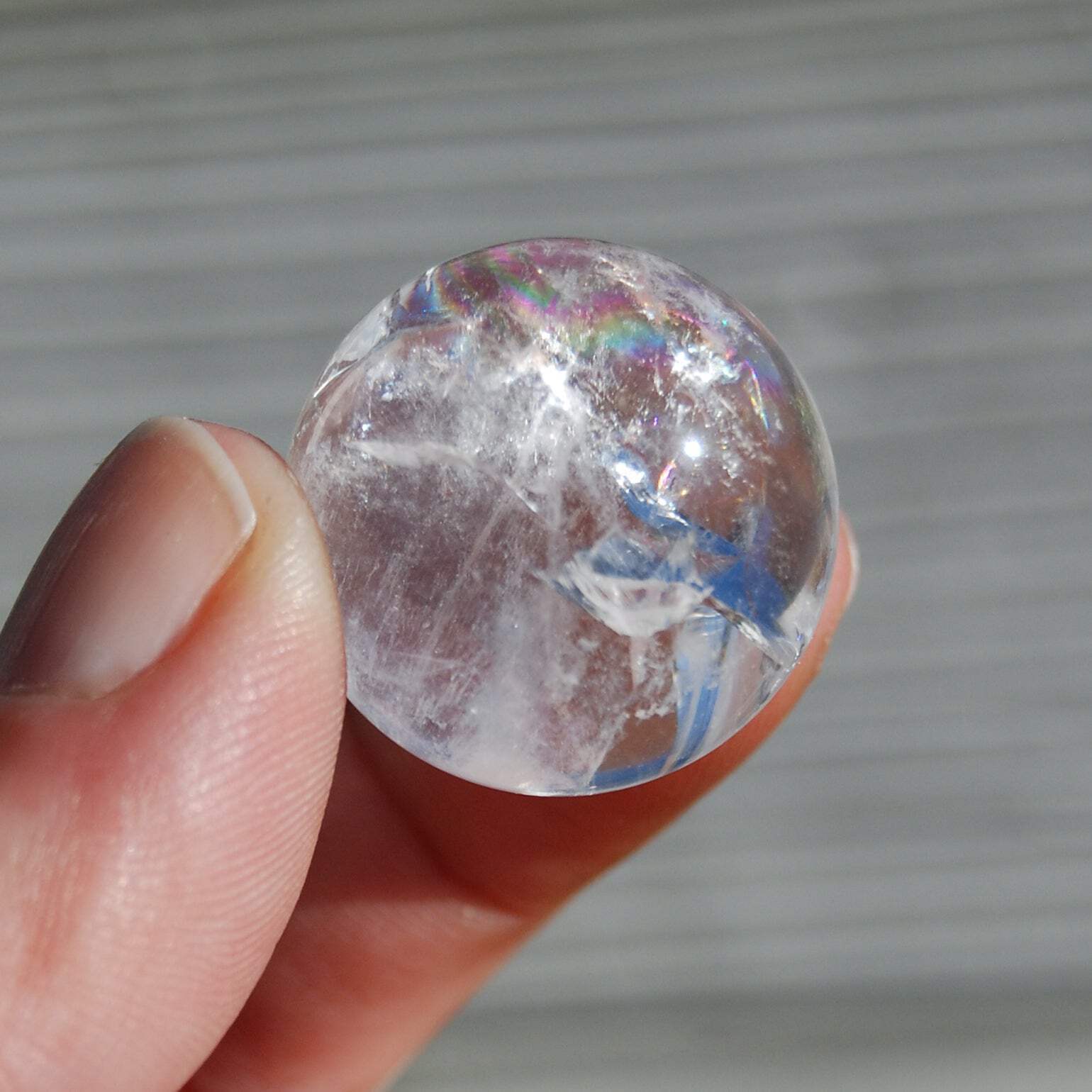 ONE Rainbow Clear Quartz Crystal Sphere 22mm to 24mm