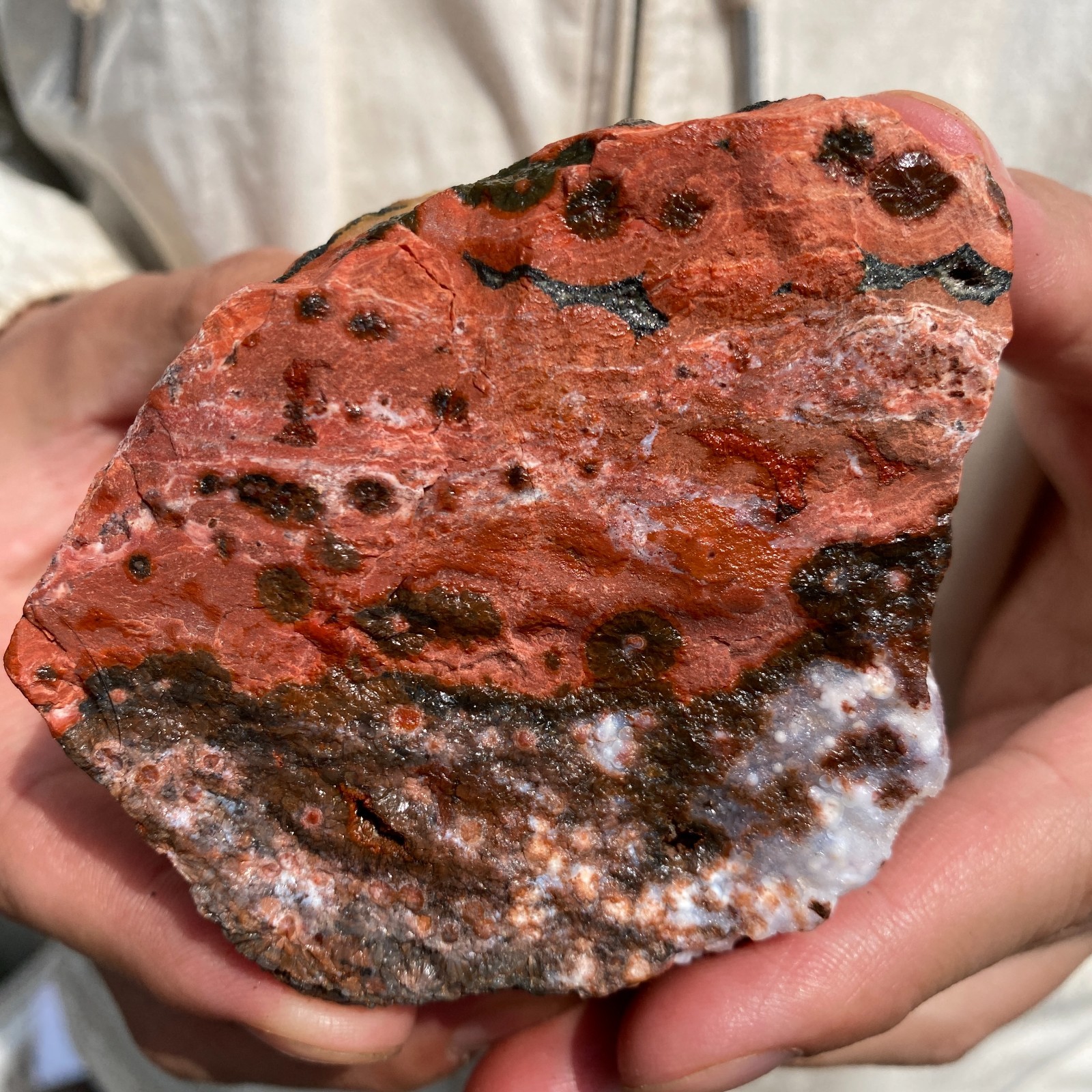 340G Rare Natural Raw Ocean Jasper Rough Quartz Crystal Mineral SpecimeM
