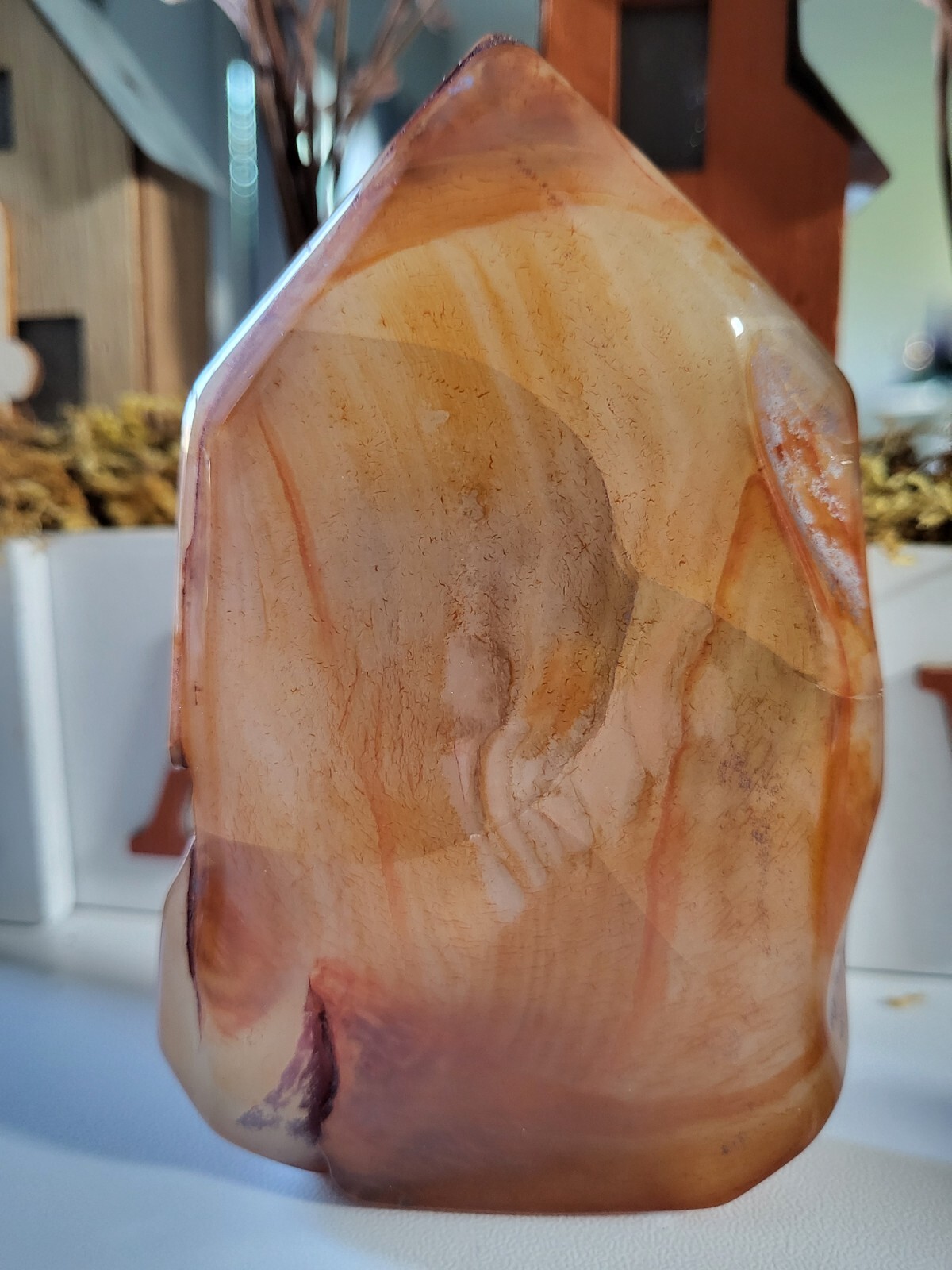 Carving Carnelian Tower Reiki Crystal 2199