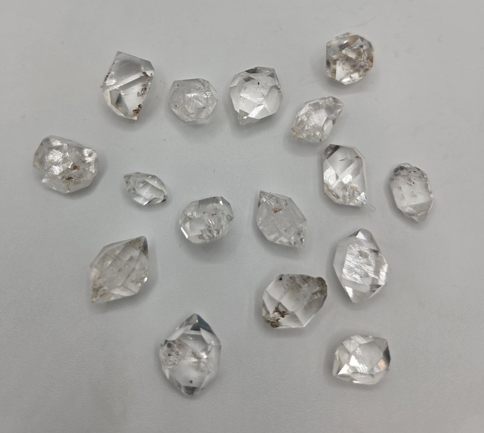 Genuine Herkimer Diamond Lot of 16 from NY – 11 – 17mm long – 25.72 total grams