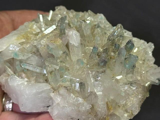 SEE VIDEO: RARE AJOITE INCLUDED QUARTZ CLUSTER, MESSINA MINE ,SOUTH AFRICA