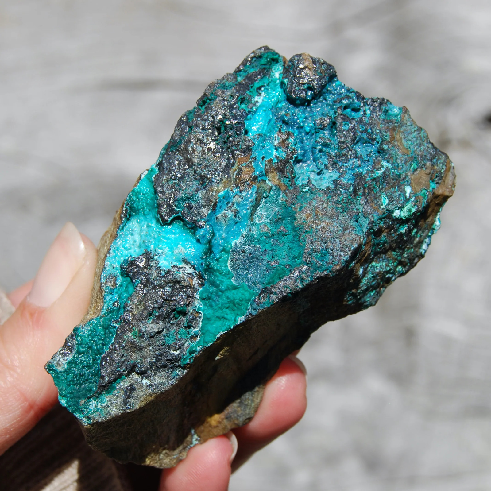 3.5in Silica Chrysocolla Crystal, Natural Raw Chrysocolla Malachite, Congo L8
