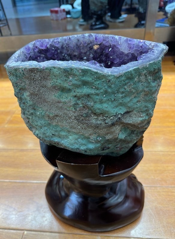 14.08LB AAA Natural Amethyst Cluster Deep Purple Crystal Geode reiki healing