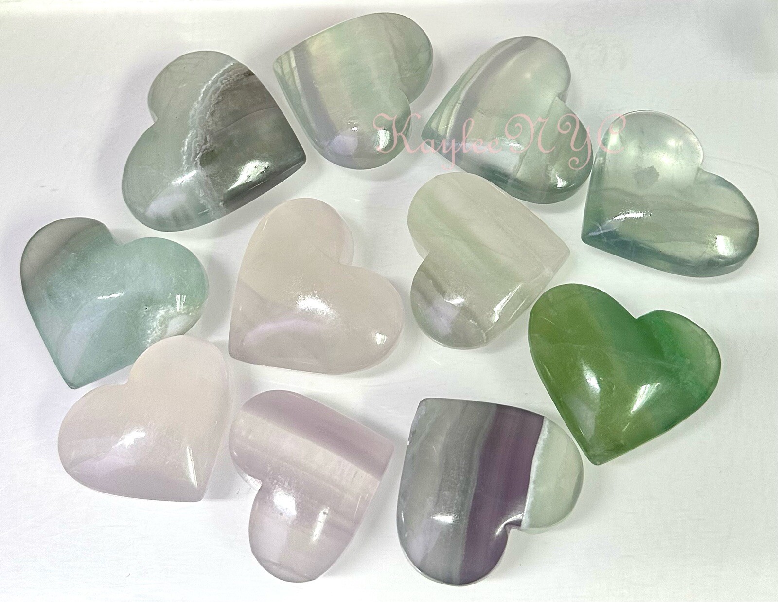 Wholesale Lot 2 Lbs Natural Yttrium Fluorite Crystal Heart Healing Energy