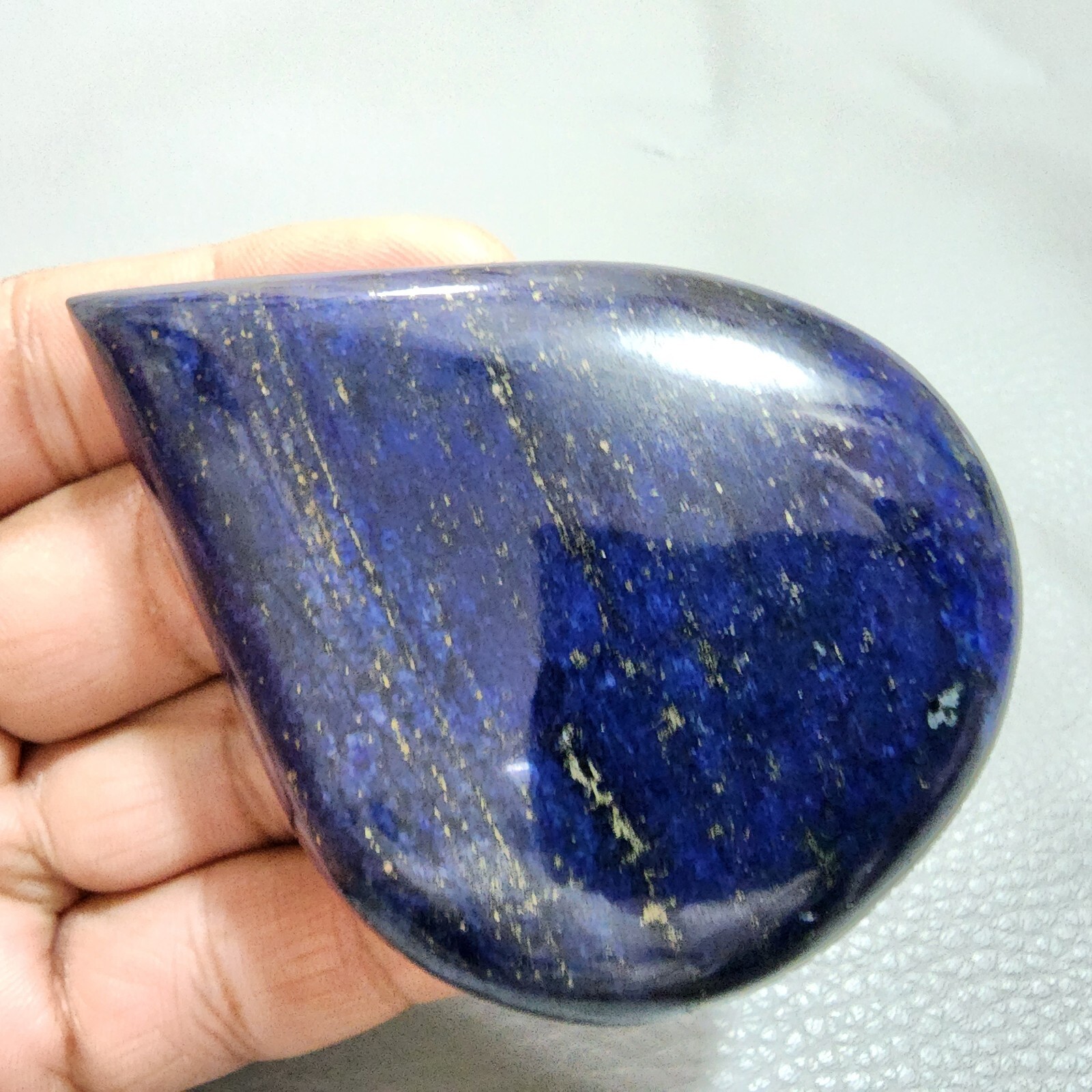 Ultimate Lapis Lazuli Palm Worry Stone Crystal Polished Loose Gemstone 606 Crt