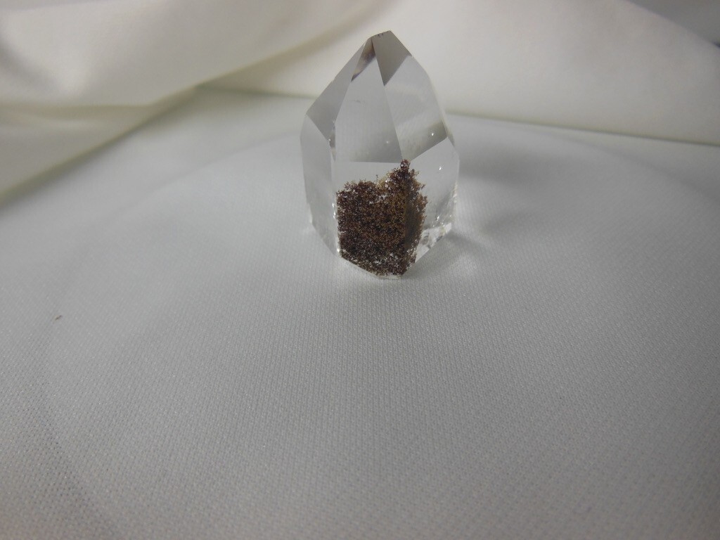Natural Quartz Crystal / Clear Standup / Chlorite Crystals Inside “Moss Look”