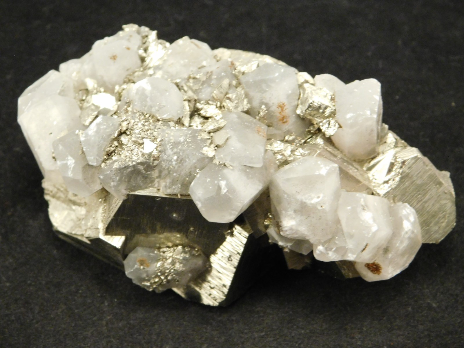 Larger! FLUORESCENT Calcite CRYSTAL Cluster with PYRITE Peru 376gr