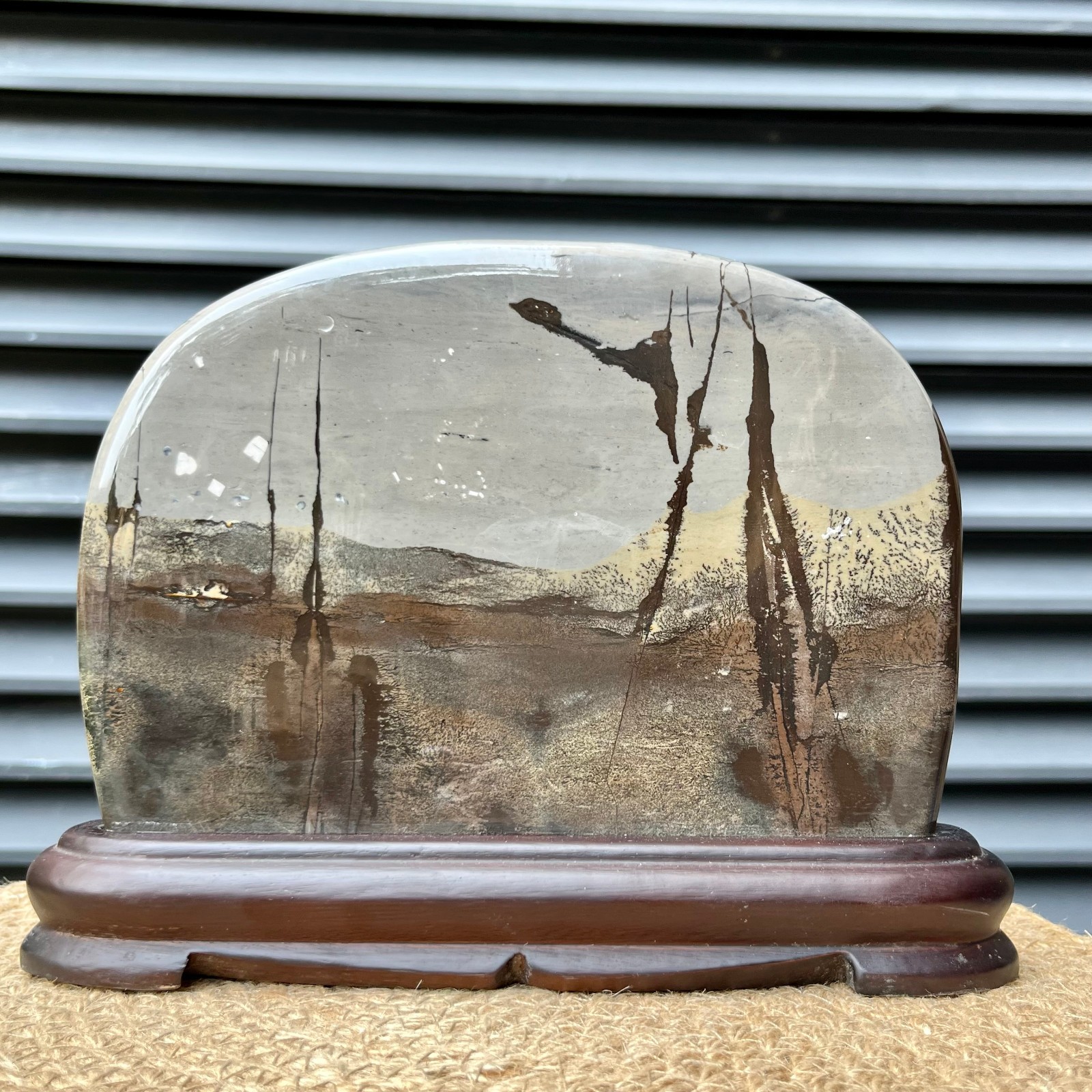 Polished Scenic Stone Natural Pattern Display Art Home Decor 4.7 lb