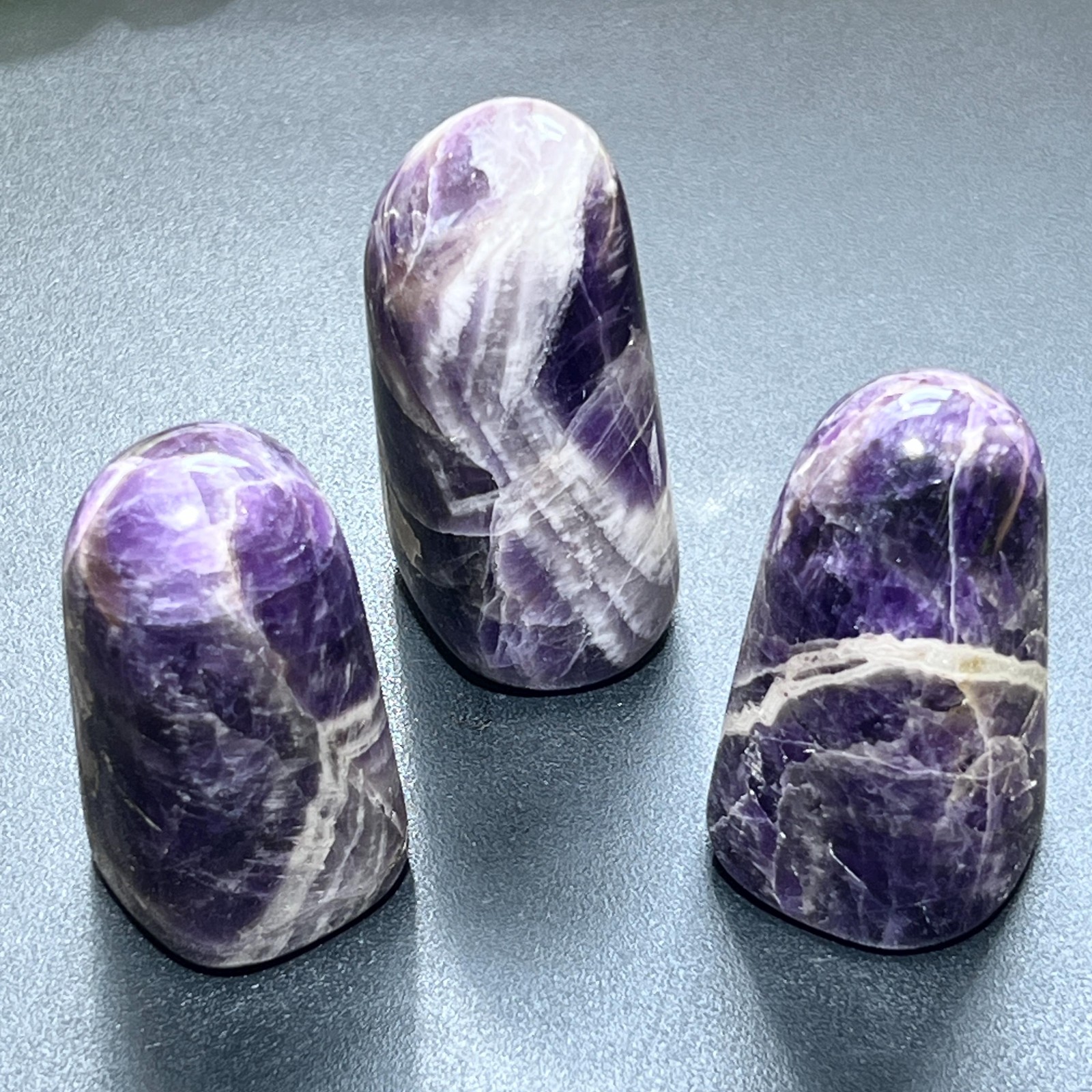 Banded Purple Amethyst Crystal Freeform Tower Carving Natural Genuine Gemstone