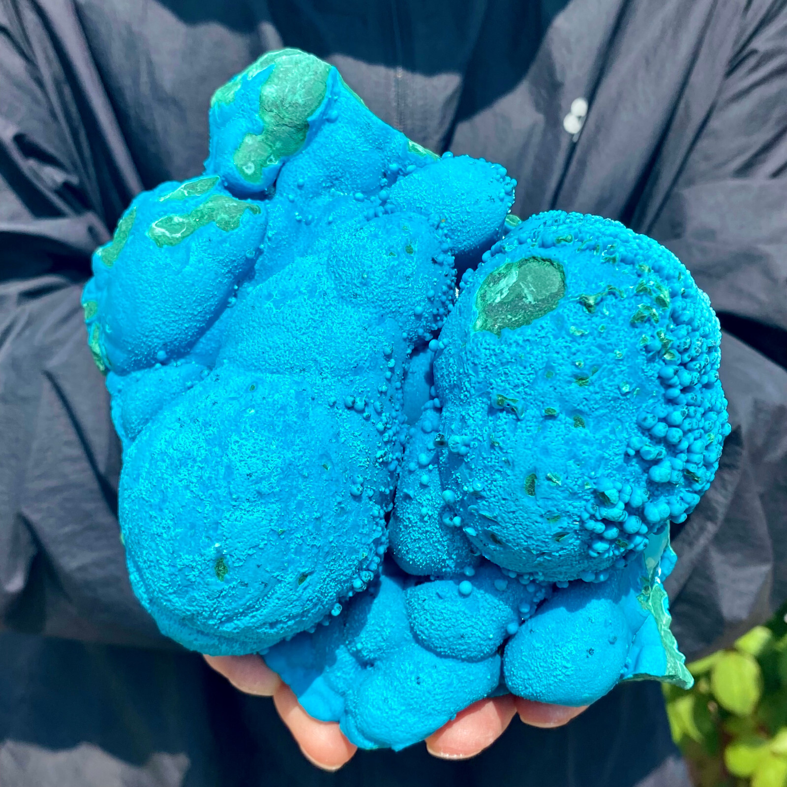 3.39LB Rare Gypsum on Blue Cyanotrichite with Malachite on Matrix from China