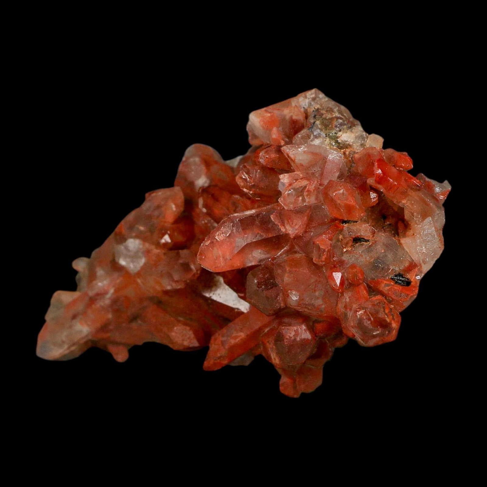 3.8″ Natural Red Ferruginous Quartz Crystal Cluster Mineral Specimen Morocco