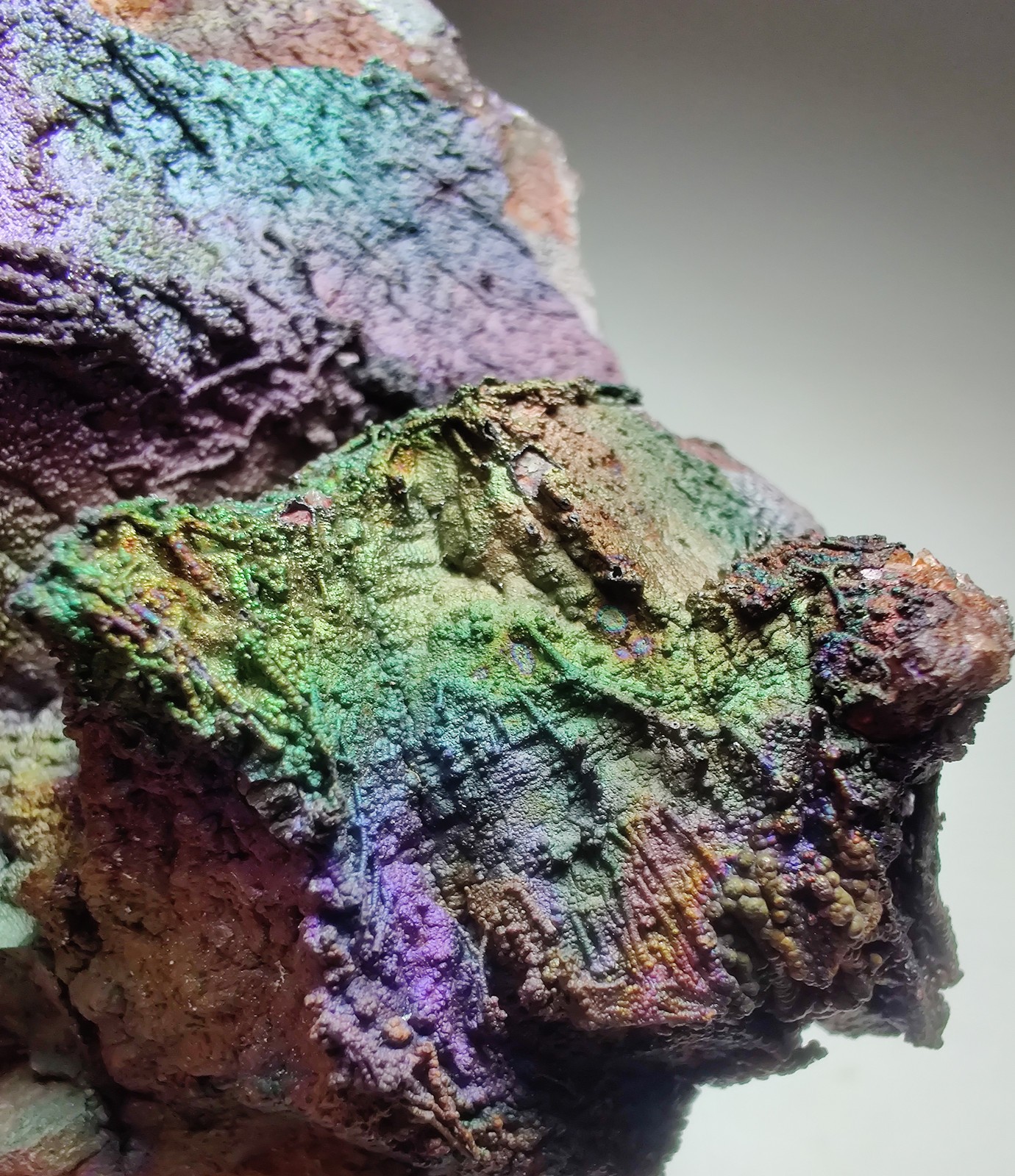 Skittles Hematite on Quartz, very nice. Graves Mountain, Georgia. 145 grams.