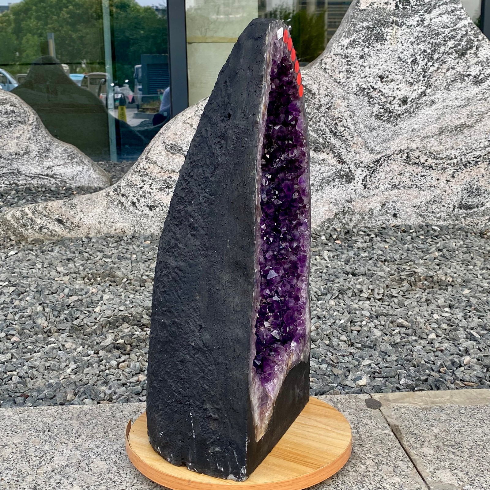 27.5LB Natural Amethyst Geode Quartz Crystal Cluster Cathedral Energy healing