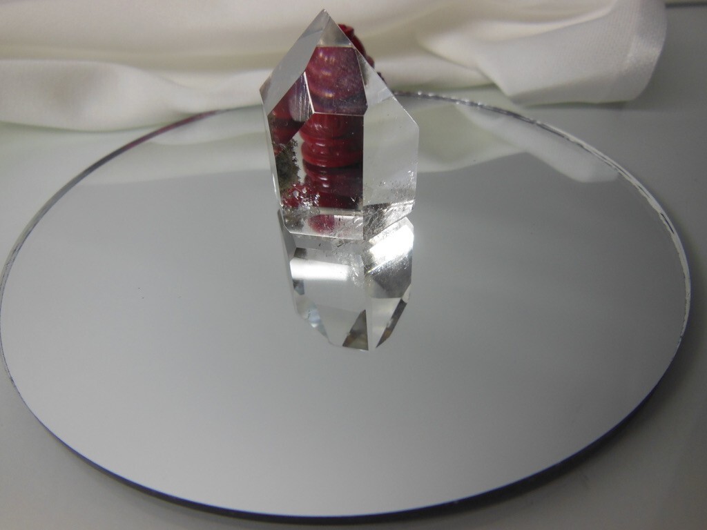 Natural Quartz Crystal / Clear Standup / Chlorite Crystals Inside “Moss Look”