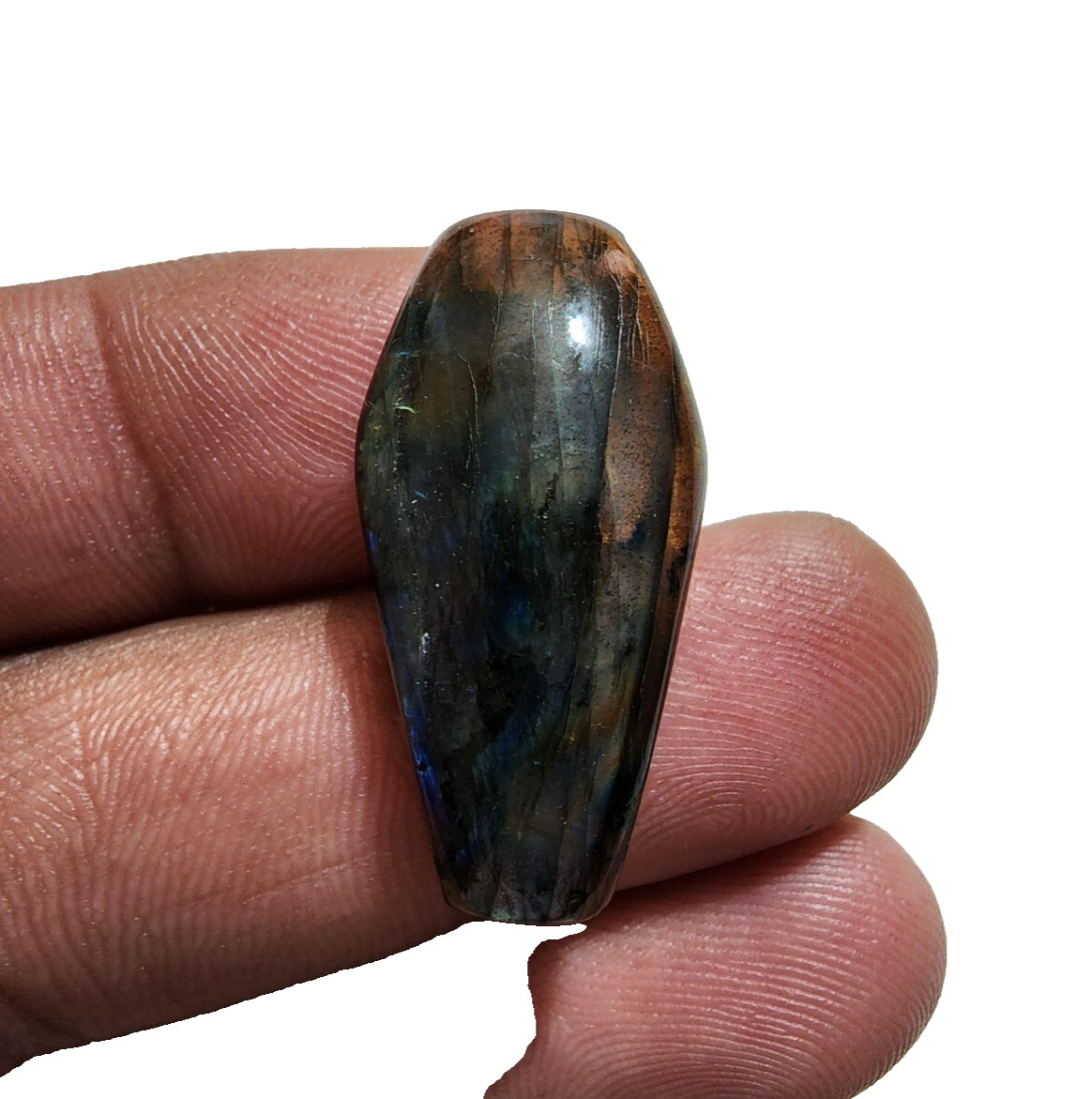 28 Crt Awesome A+ Labradorite Cabochon Coffin Shape Gemstone For Jewelry Making