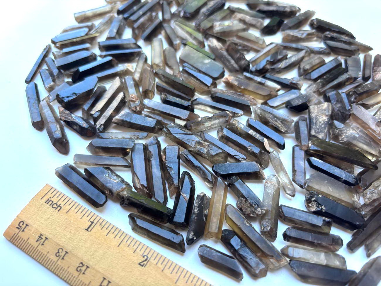 150pcs+ Tiny Matchstick Jewelry 1/2 lb Lemurian Smoky Quartz Crystal Point Wands