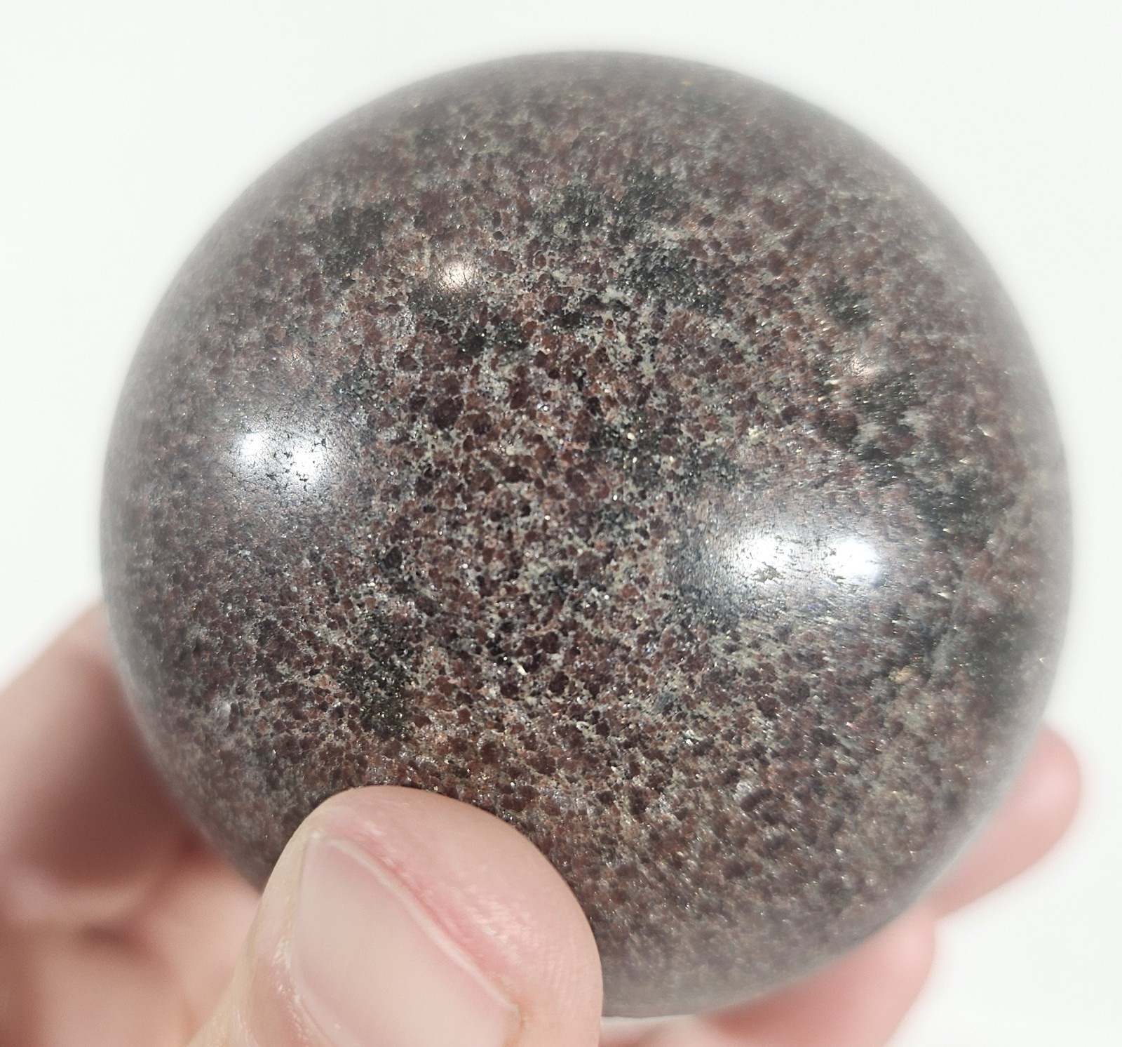 Large 2″ Polished Garnet Sphere – Deep Red-Brown Almandine Crystal Ball ~50-55mm