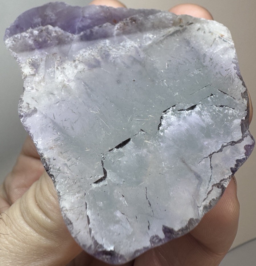Boreal Amethyst Crystal Auralite23 Natural Phantom Reveal On Polished Face