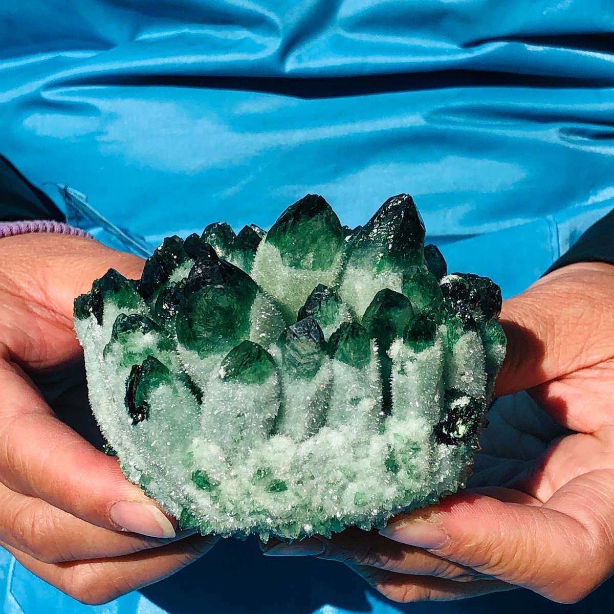 3.78LB Lab-Grown green Crystal Cluster Cultivated home/office doctor healing
