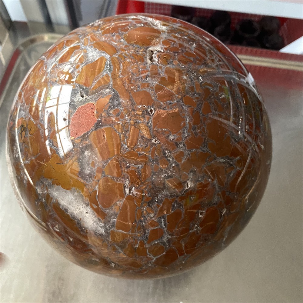 Random1pc19.9LB 7.2″ Natural Geode Indonesian Agate Sphere Heal Reiki Ball Decor