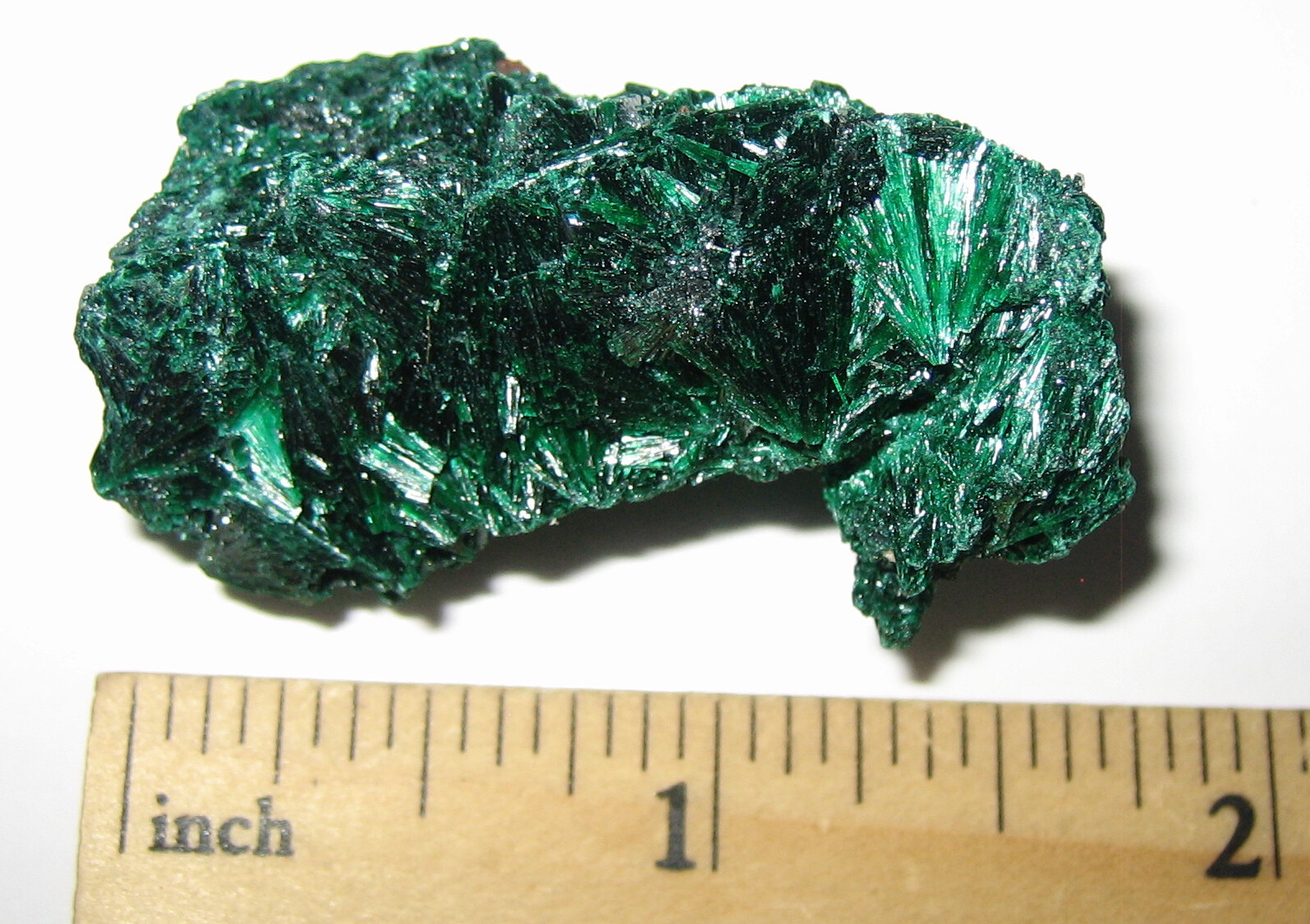 1.7″ BEAUTIFUL FIBROUS MALACHITE CRYSTAL CLUSTER FROM THE CONGO ~ 33.9grams *6