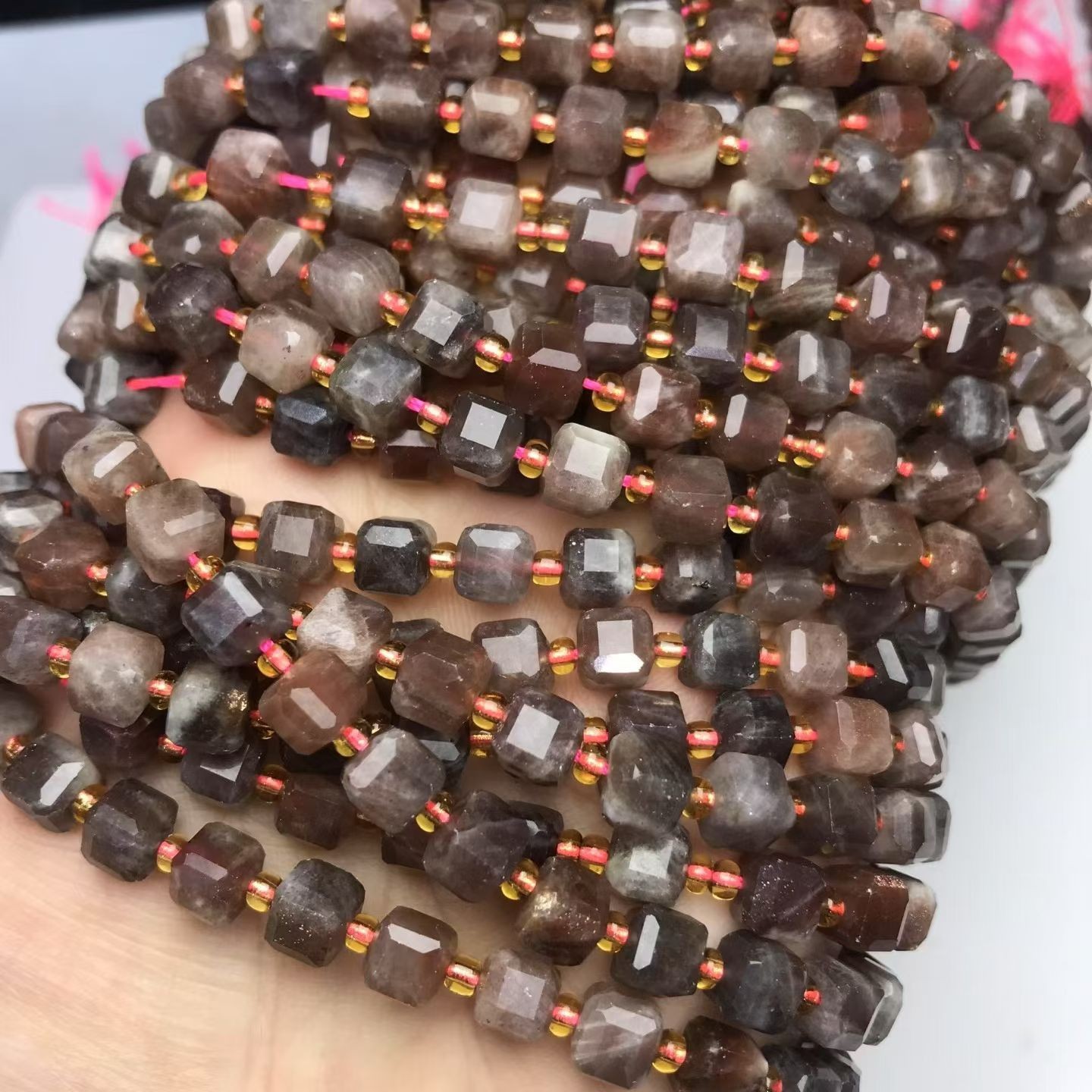 Natural sunstone Beads for cube sugar DIY Bracelet Necklace Jewelry Making