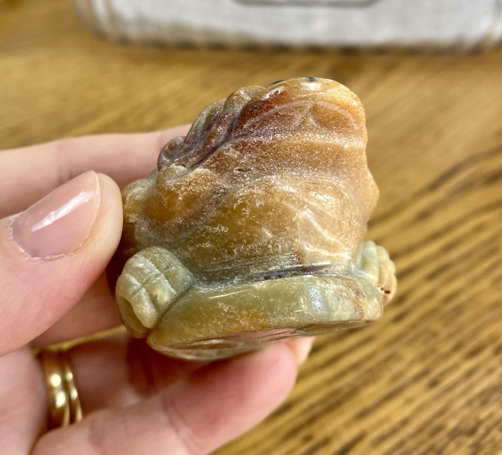 Crystal Caribbean Calcite 3 Leg Money Toad Frog Coin Shui Prosperity 102g (8)