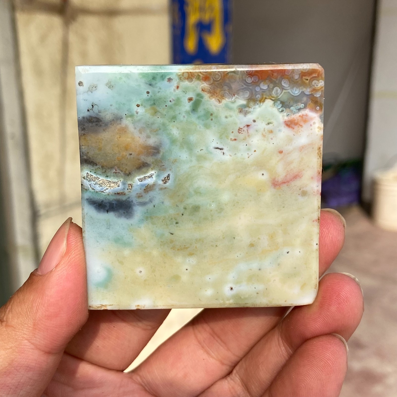 110g Rare Colourful Natural Ocean Jasper Rough Crystal Mineral Specimen Healing