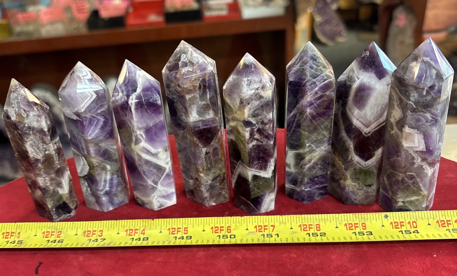 Wholesale Lot 1 Lb Natural Dream Chevron Amethyst Obelisk Tower Point Crystal