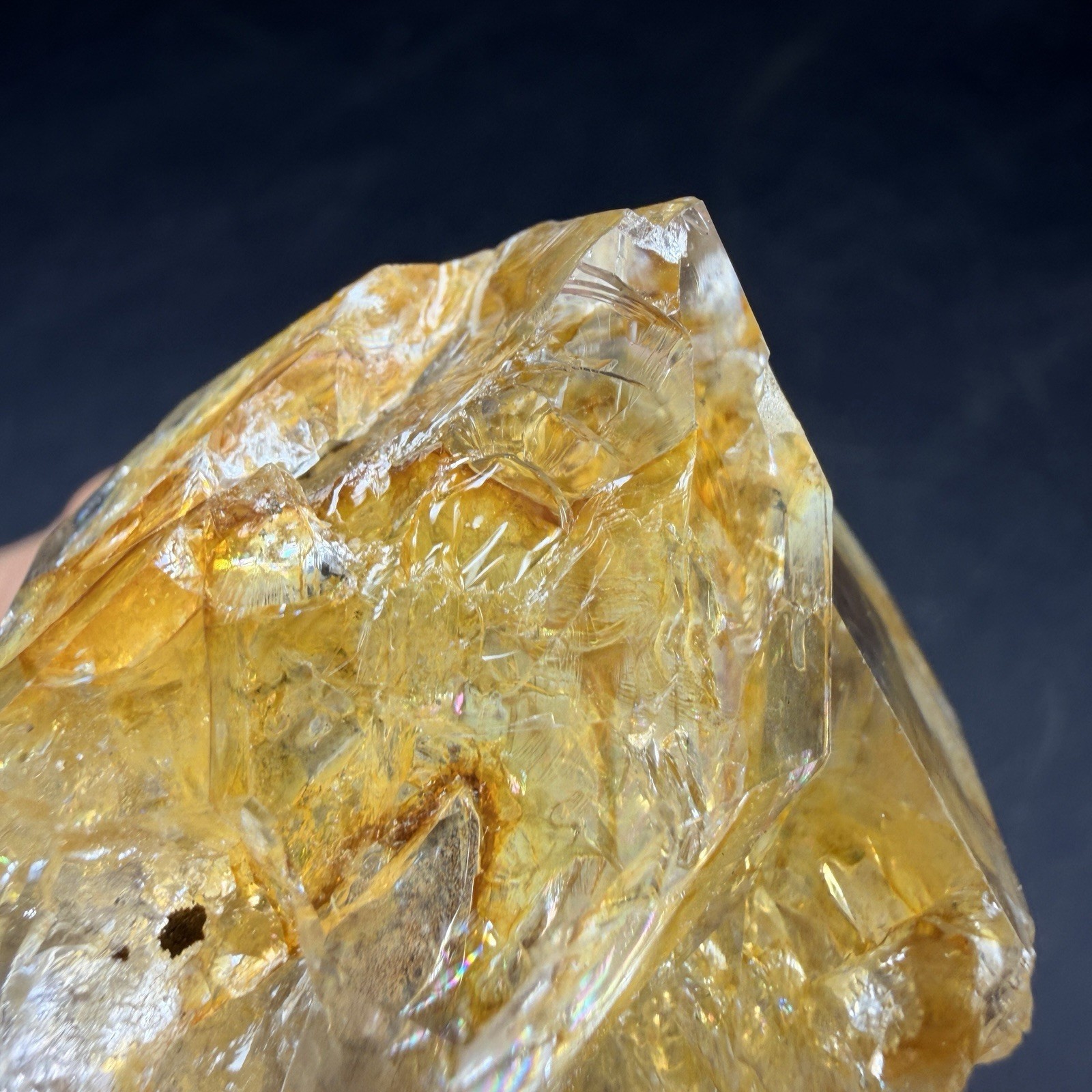 Golden Aura Herkimer Diamond Quartz Crystal Point Healer / New York *VIDEO*