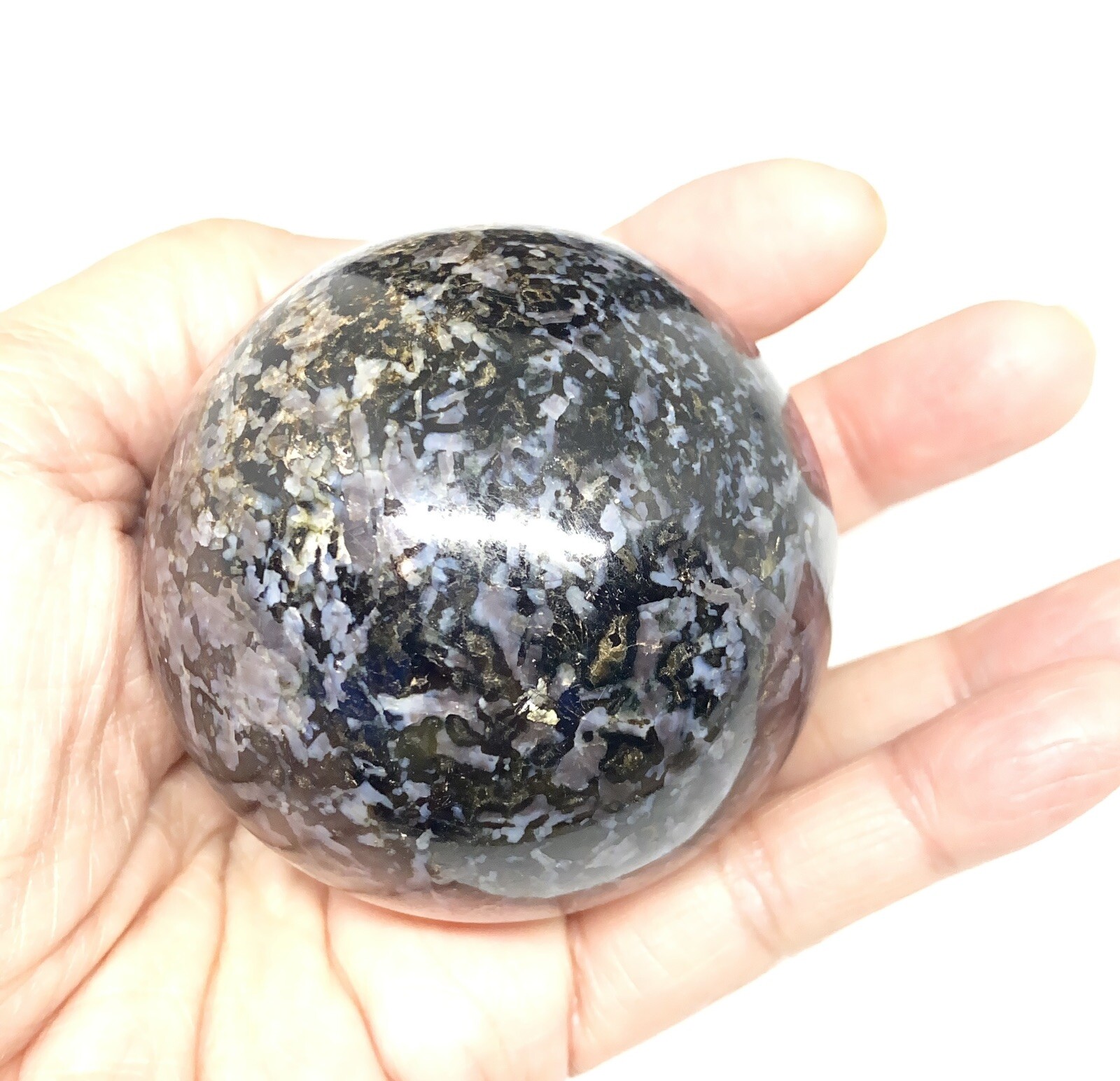 Indigo Gabbro (Mystic Merlinite) Sphere From Madagascar 374g 61mm